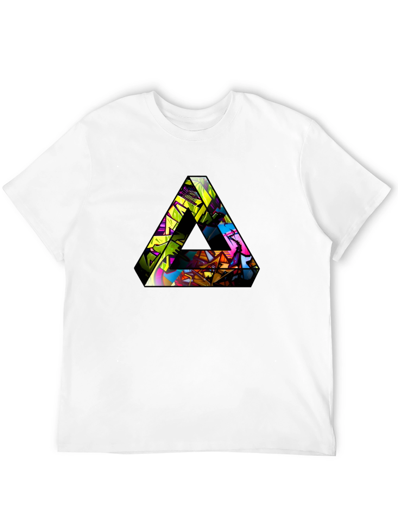 Abstract Triangle Graphic T-Shirt - Mens Black Tee