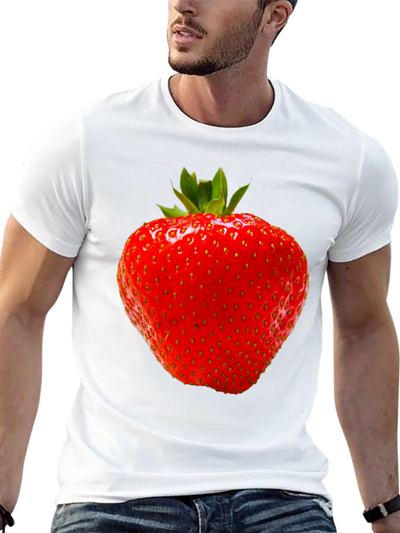 Strawberry Graphic Black T-Shirt