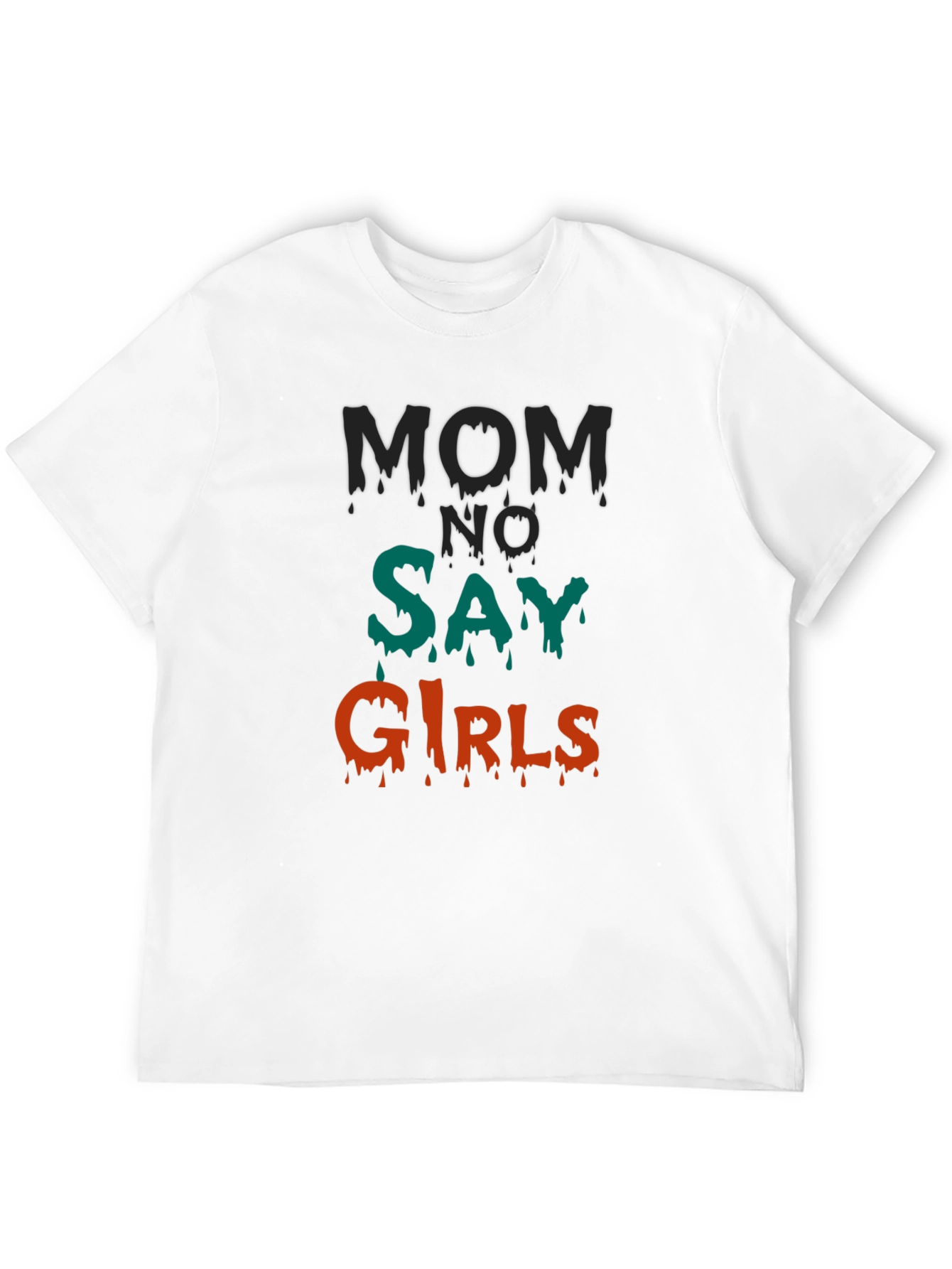 Mom No Say Girls Graphic T-Shirt - Black
