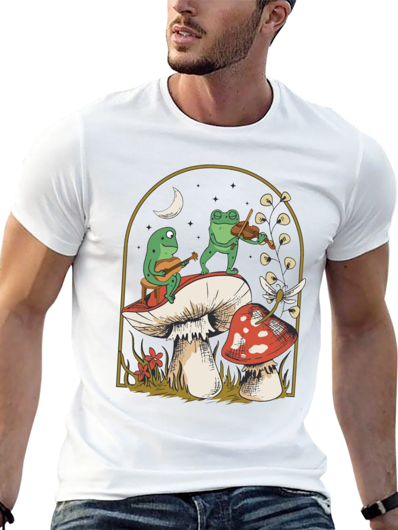 Frog Band Mushroom Graphic Tee