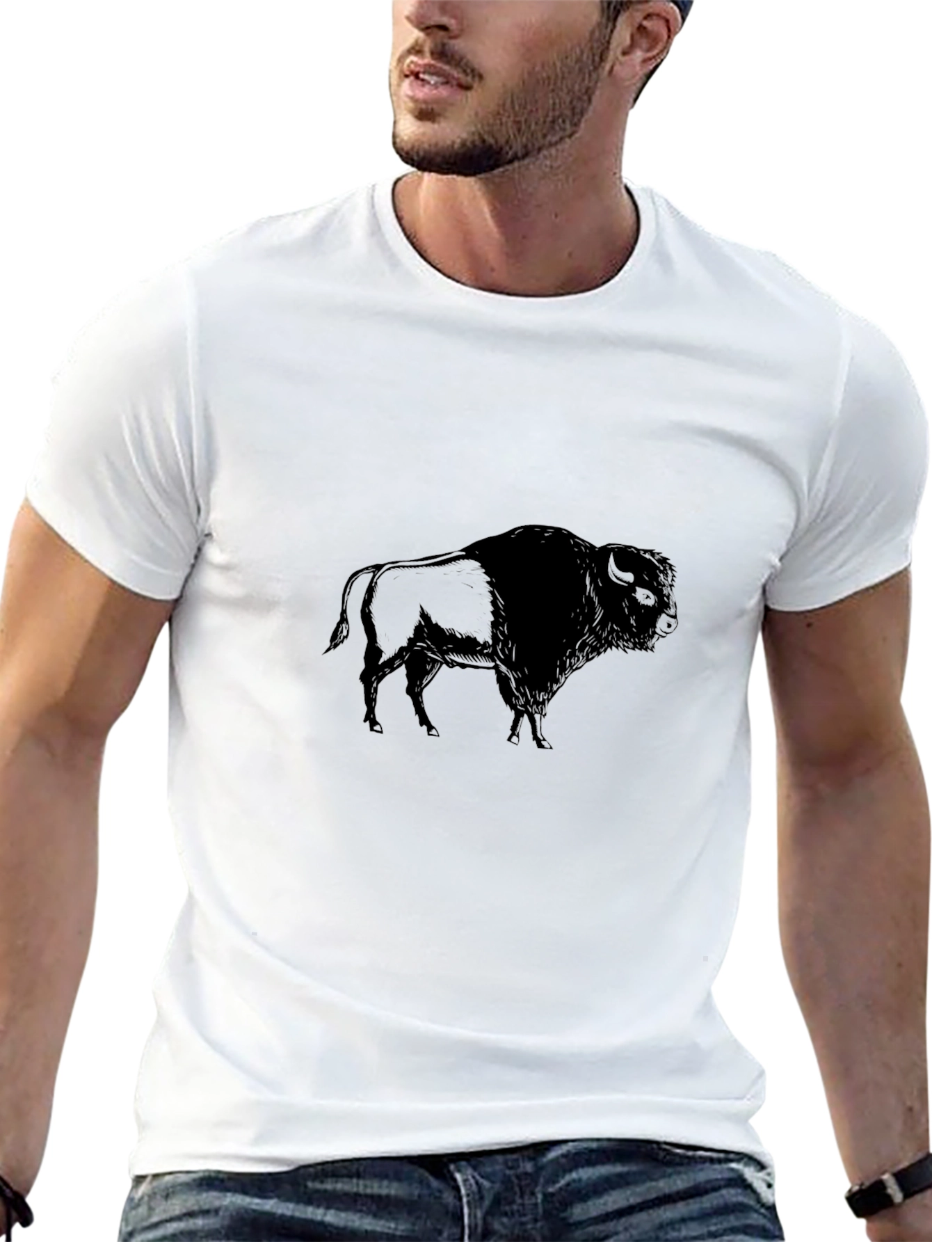 Black Buffalo Graphic Tee - Mens Casual Shirt