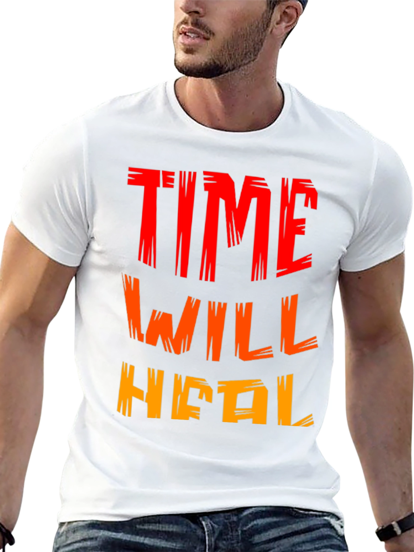 Time Will Heal Graphic Tee - Motivational Black T-Shirt