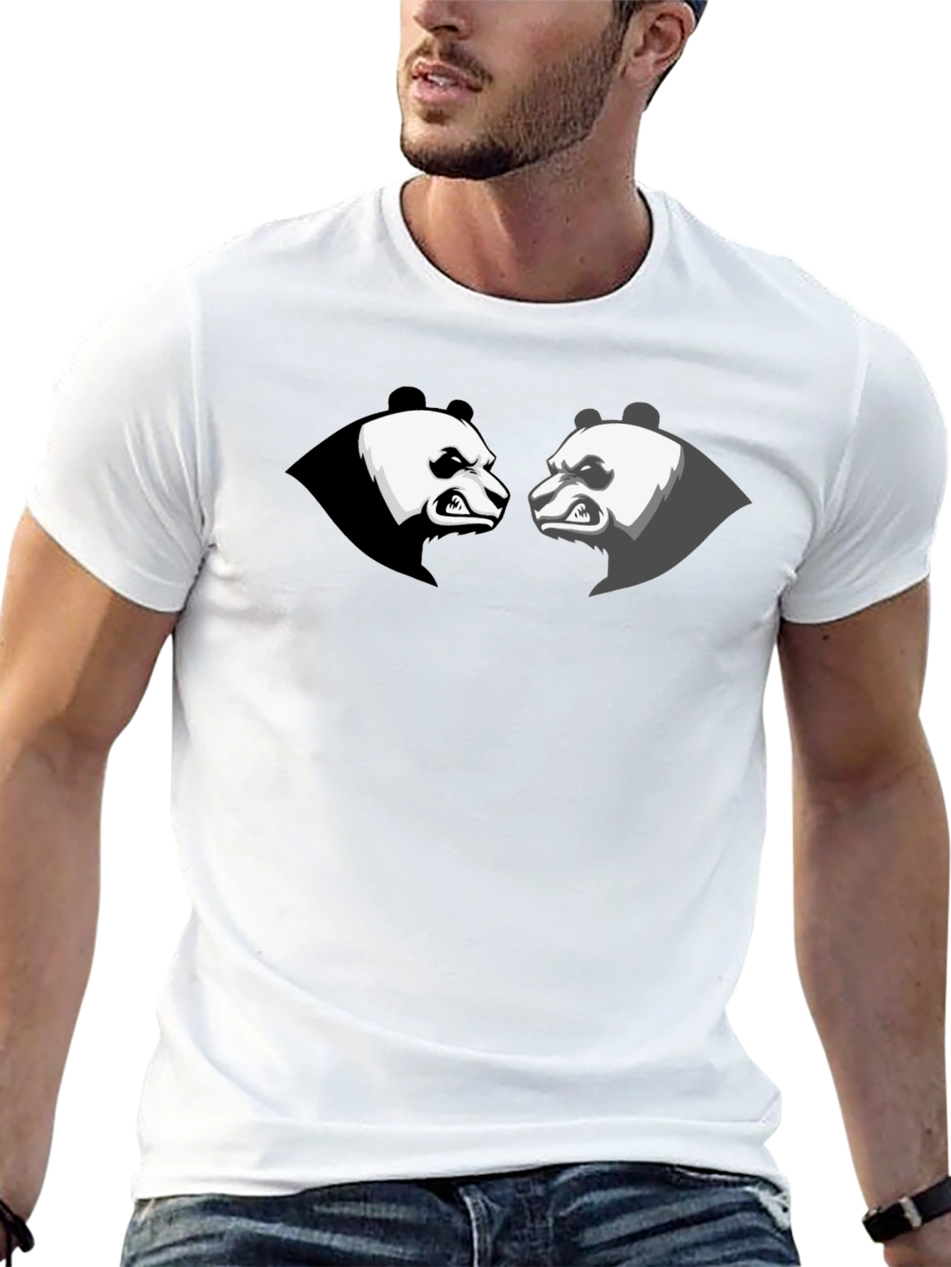 Angry Panda Graphic Tee - Black