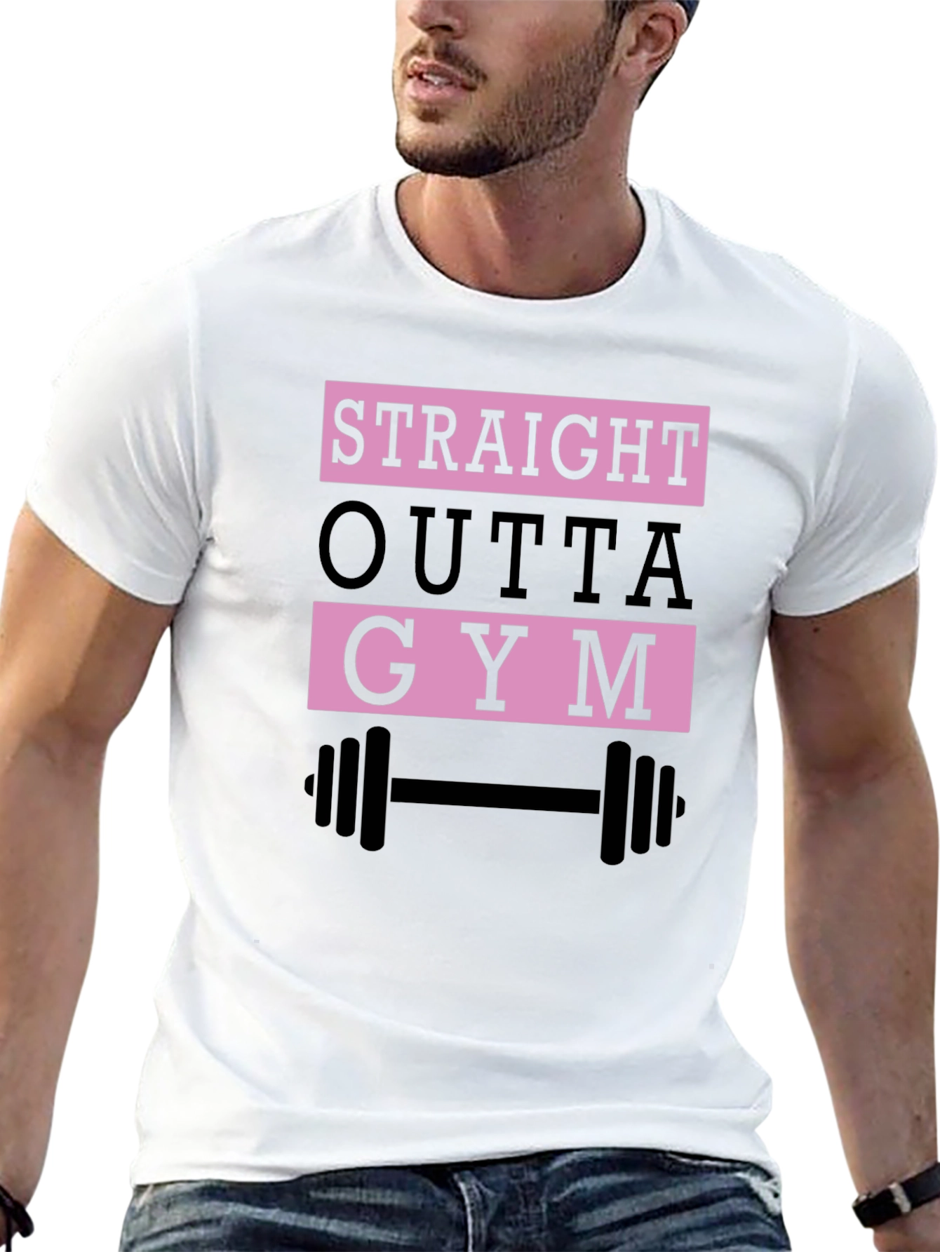 Straight Outta Gym Black Graphic T-Shirt