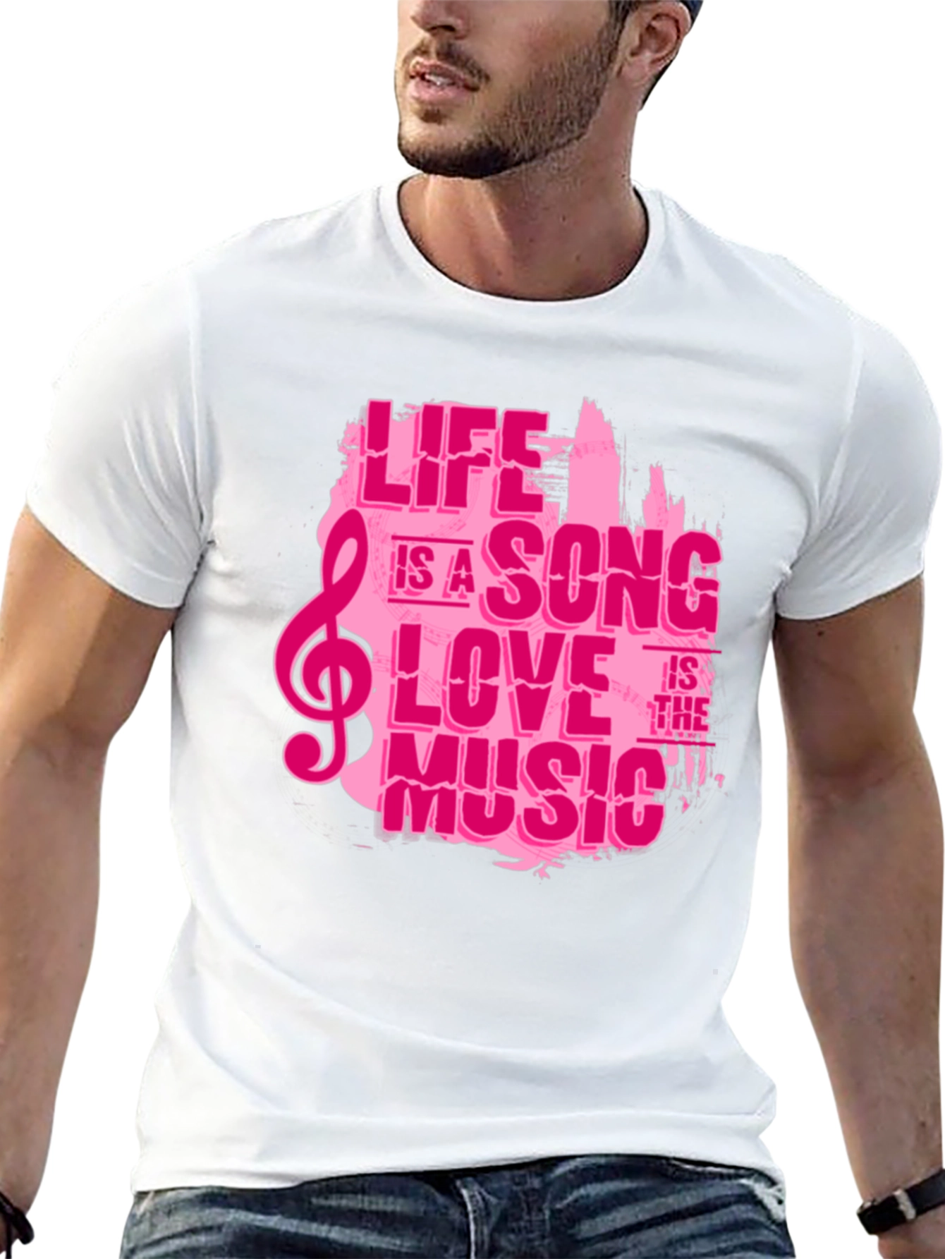 Life is a Song T-Shirt - Pink Graphic Tee