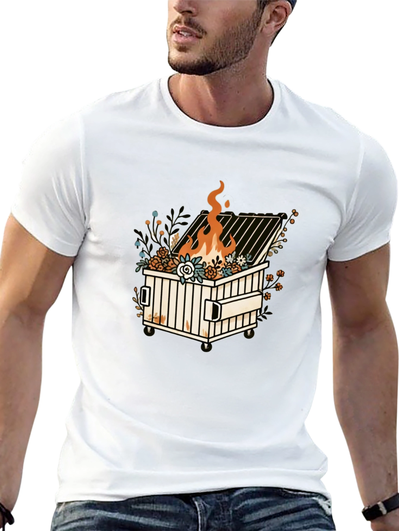 Dumpster Fire Graphic Tee - Trendy Design