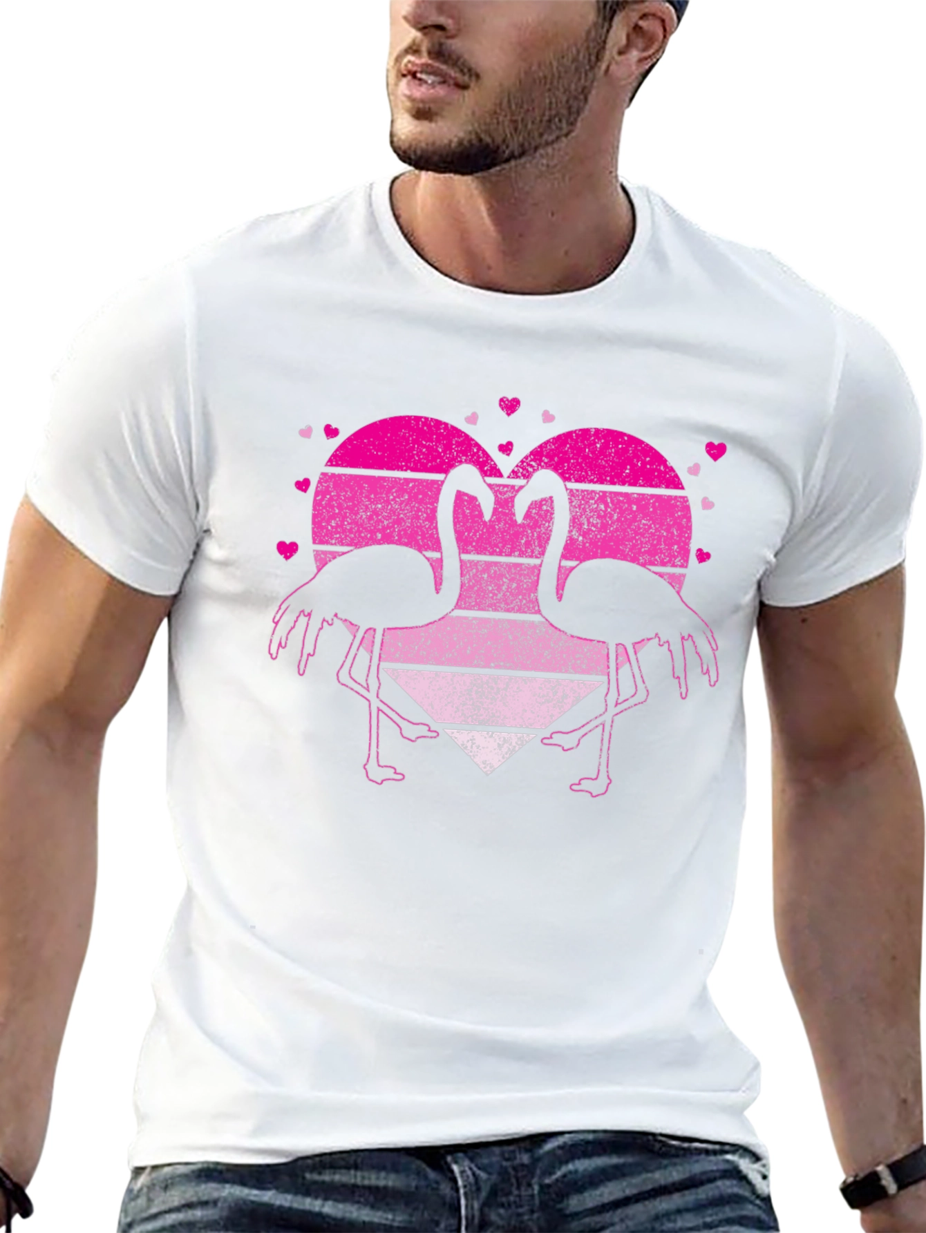 Flamingo Heart Graphic T-Shirt