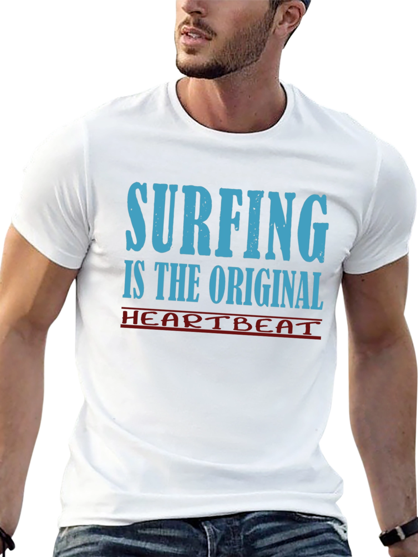 Surfing Original Heartbeat Tee - Black Cotton