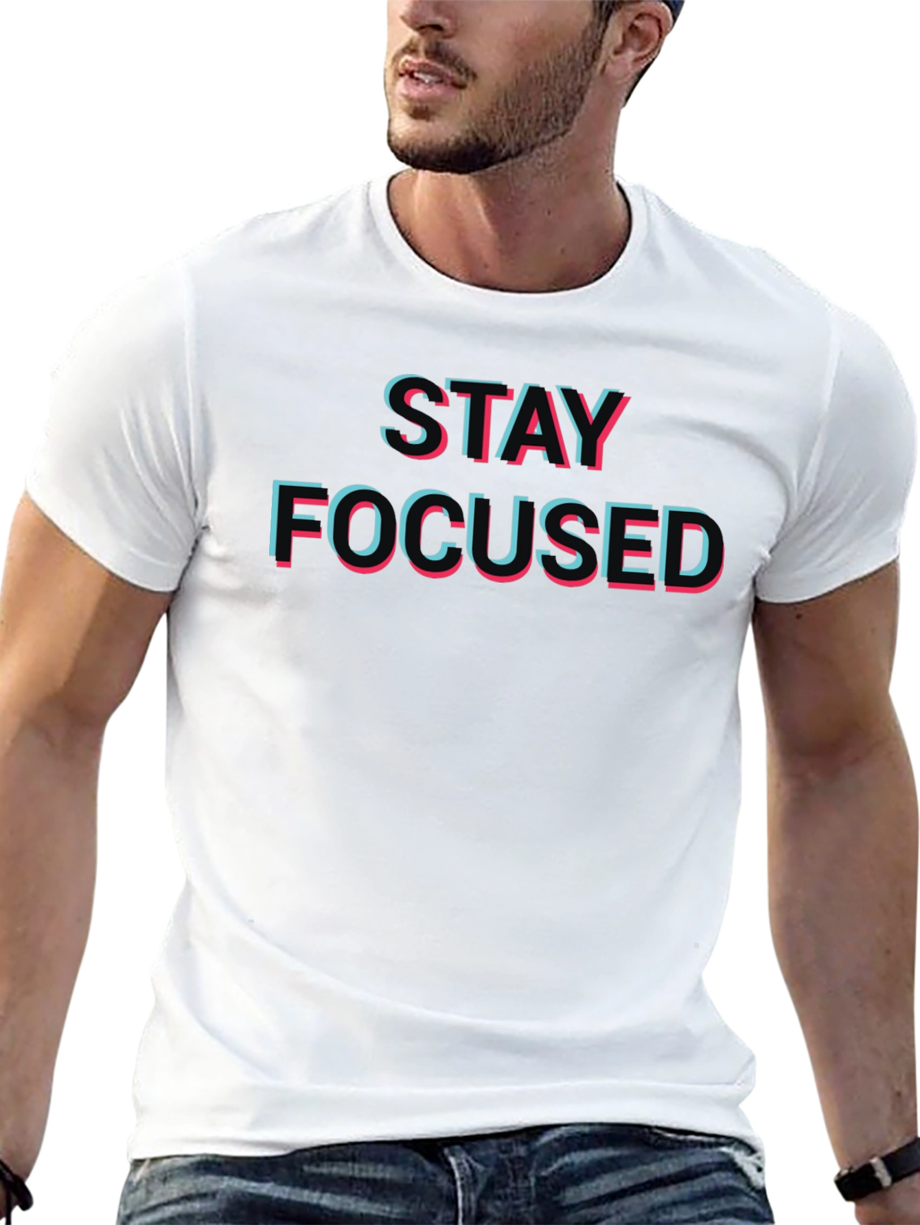 Stay Focused T-Shirt - Eye-Catching 3D Style Design