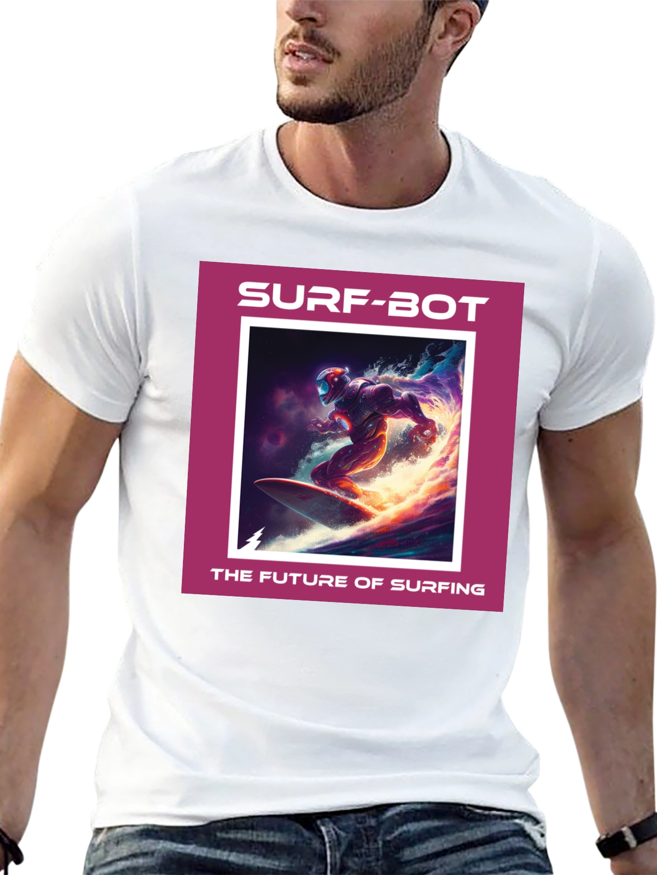 Surf-Bot Future Surfing Black T-Shirt