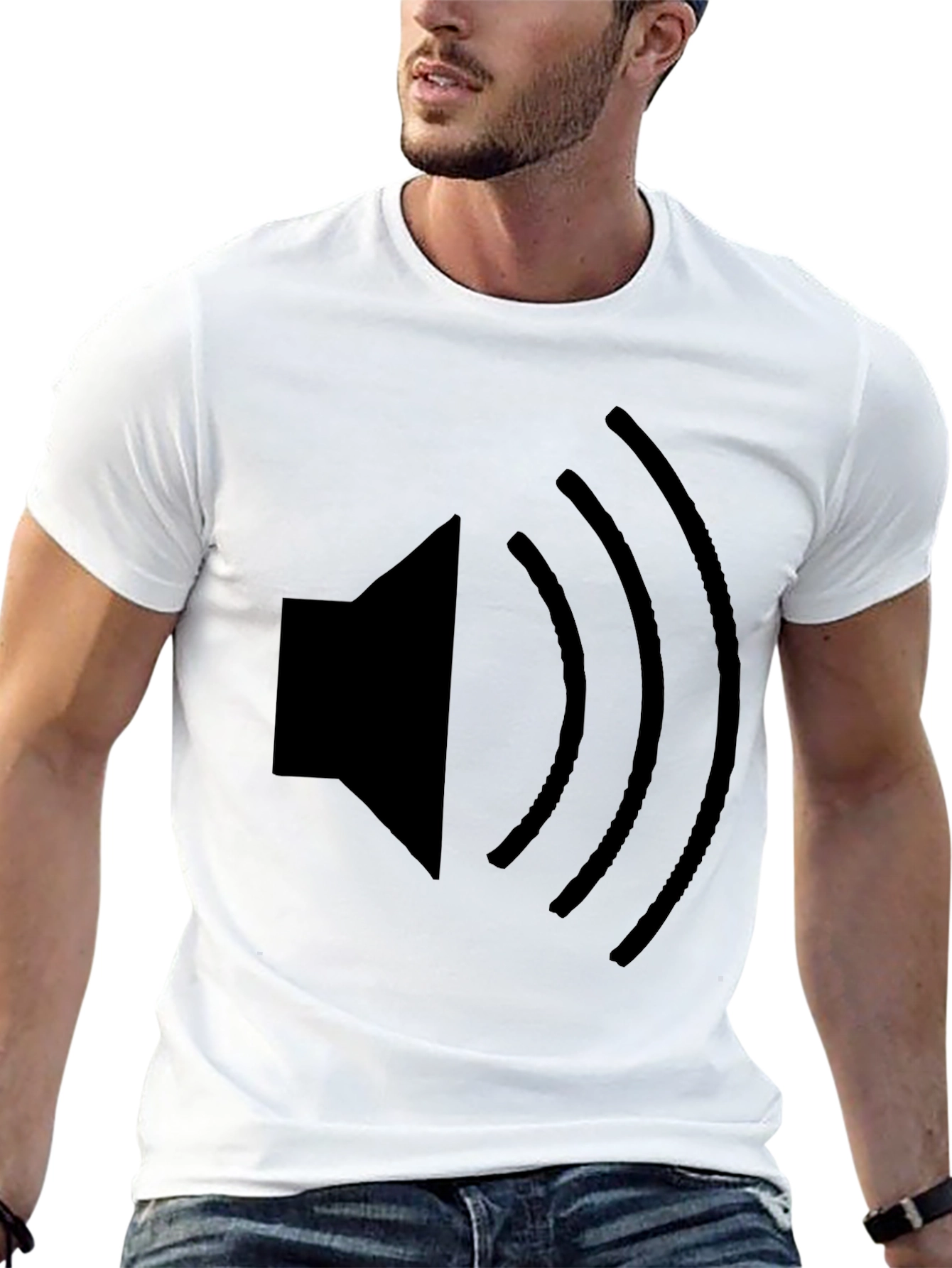 Black Speaker Graphic T-Shirt