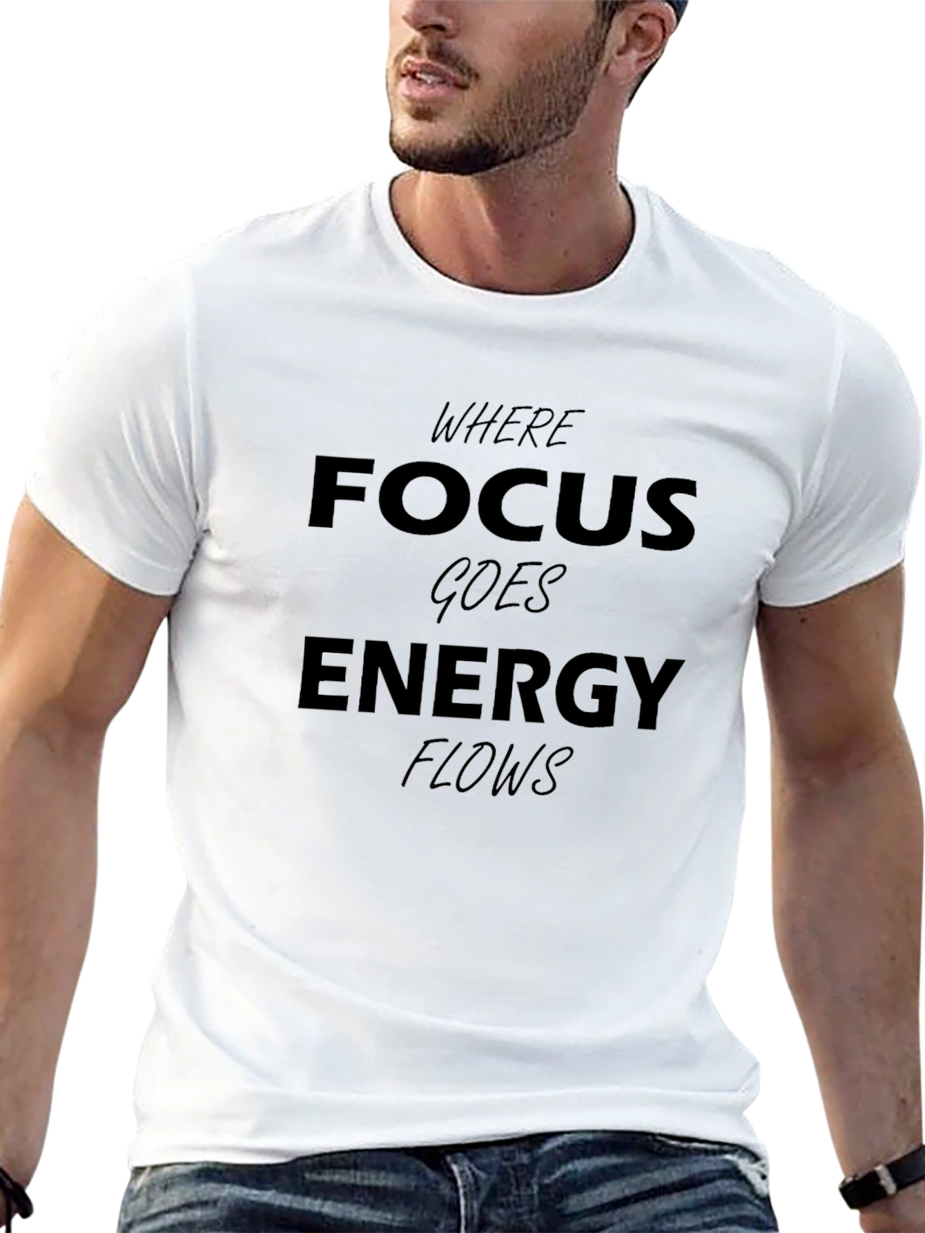 Focus Energy Flows T-Shirt - Black Graphic Tee
