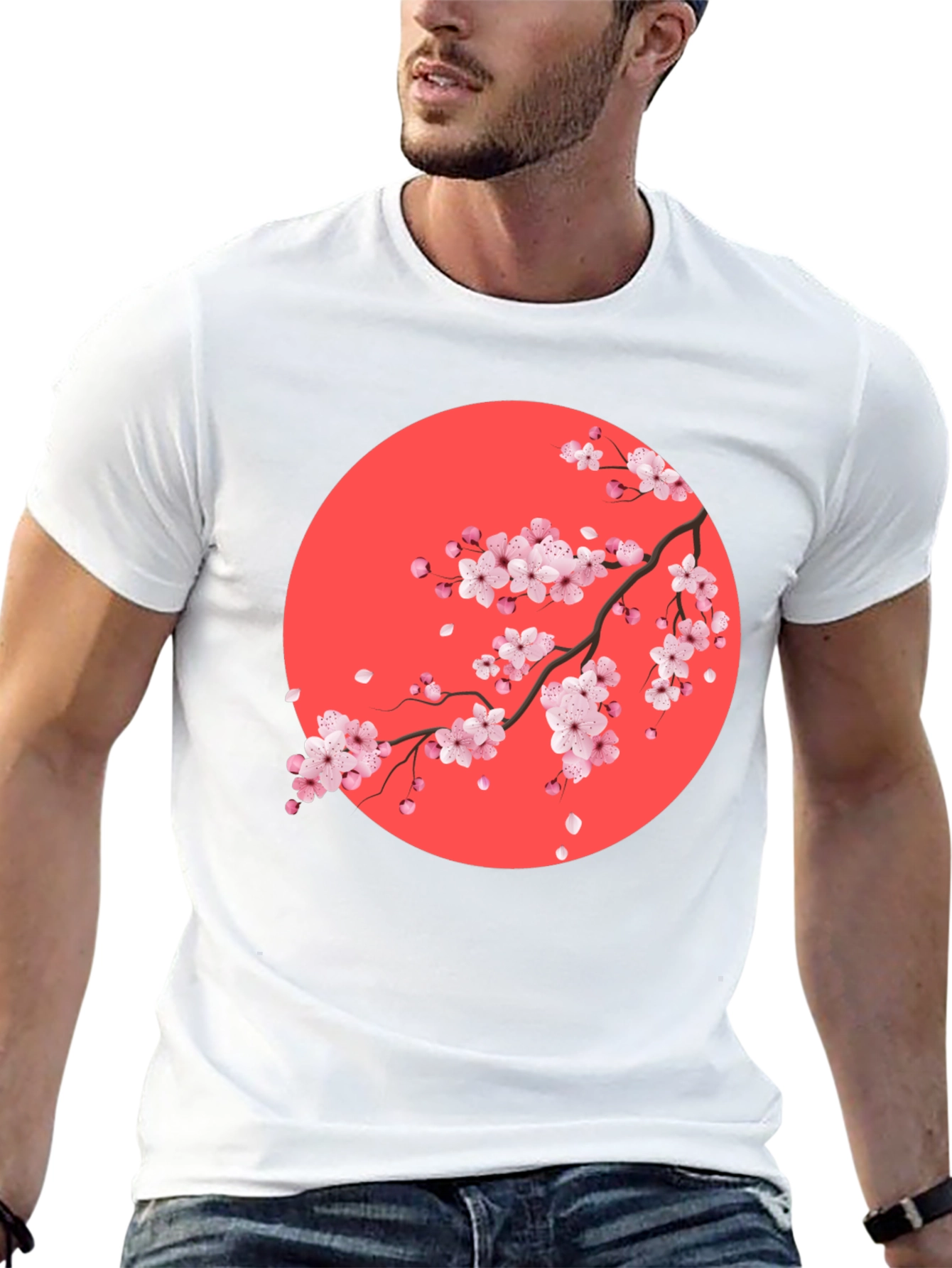 Sakura Blossom Graphic Tee - Mens Black T-Shirt