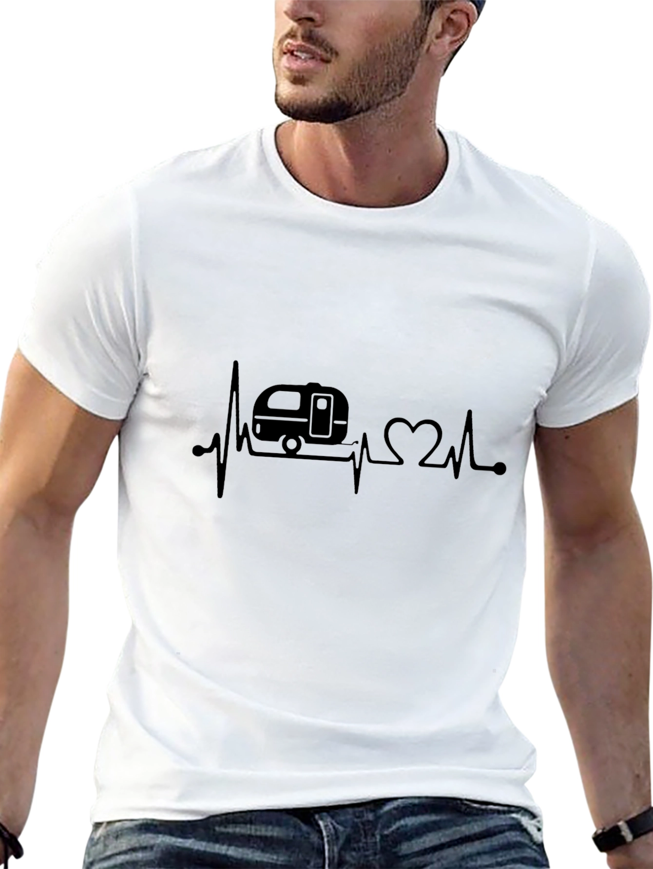 Camper Heartbeat T-Shirt - Camping Lover Tee