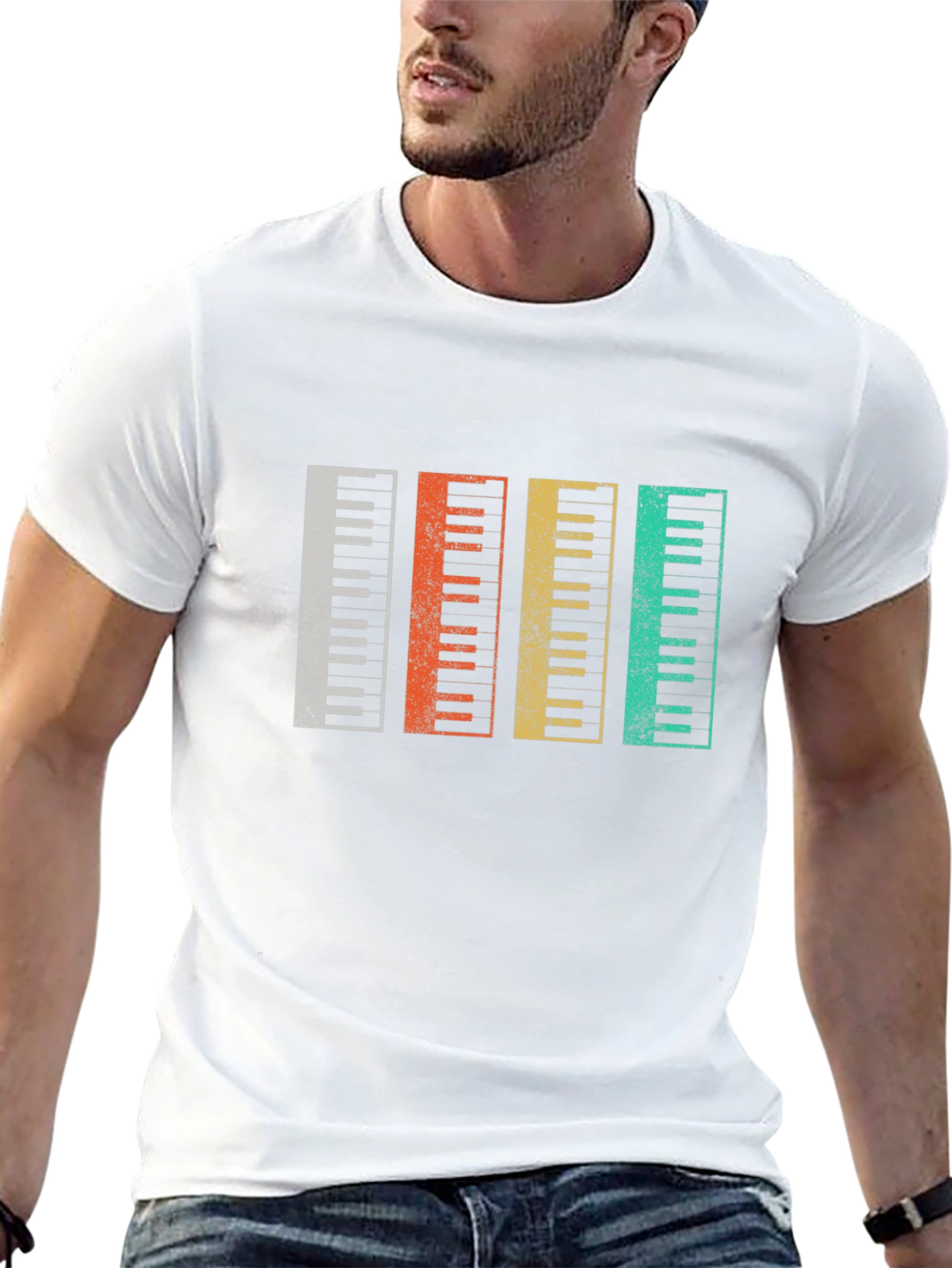 Retro Piano Keys T-Shirt Music Lover Gift