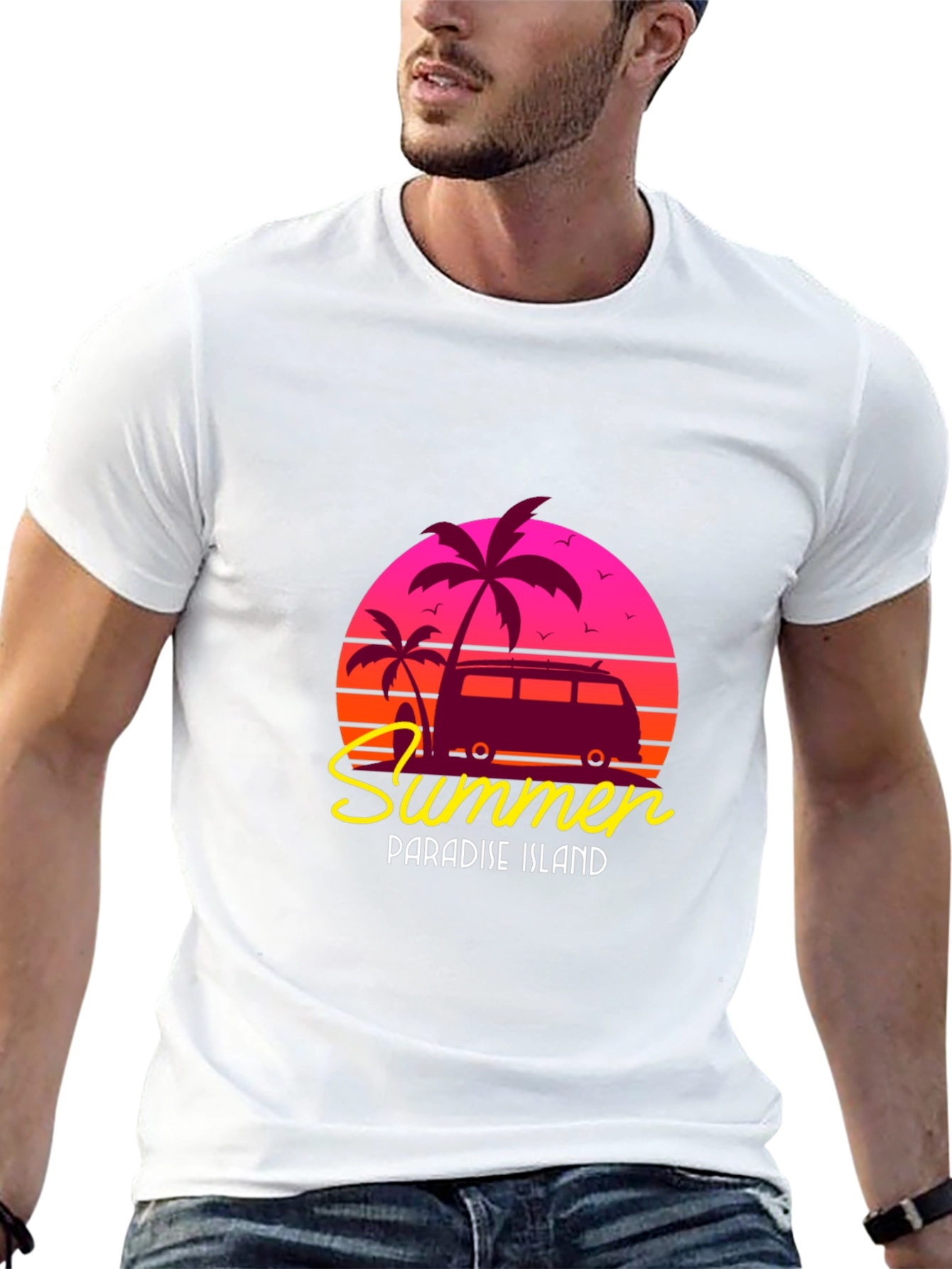 Summer Paradise Island Graphic Tee
