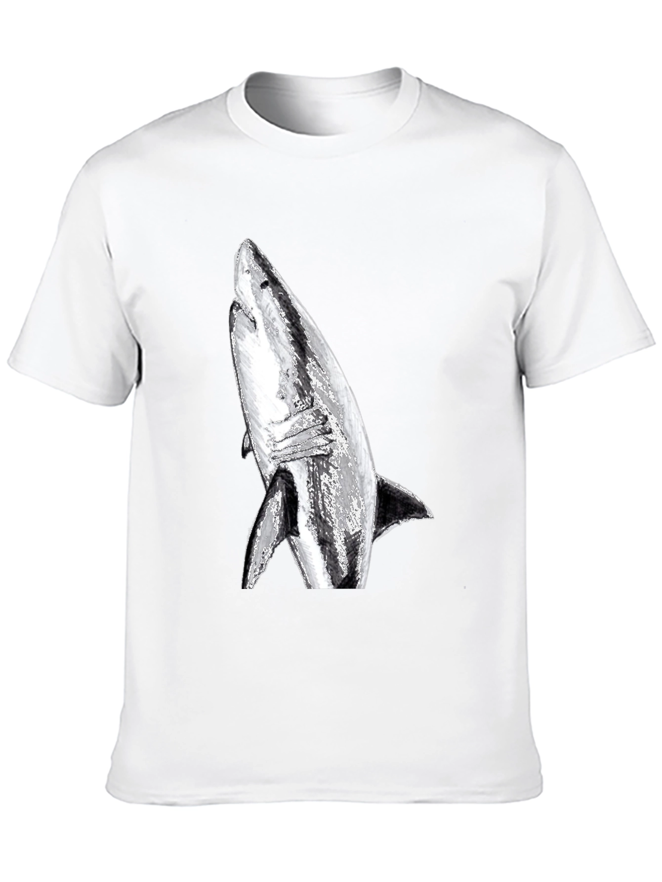 Shark Graphic Print T-Shirt - Black