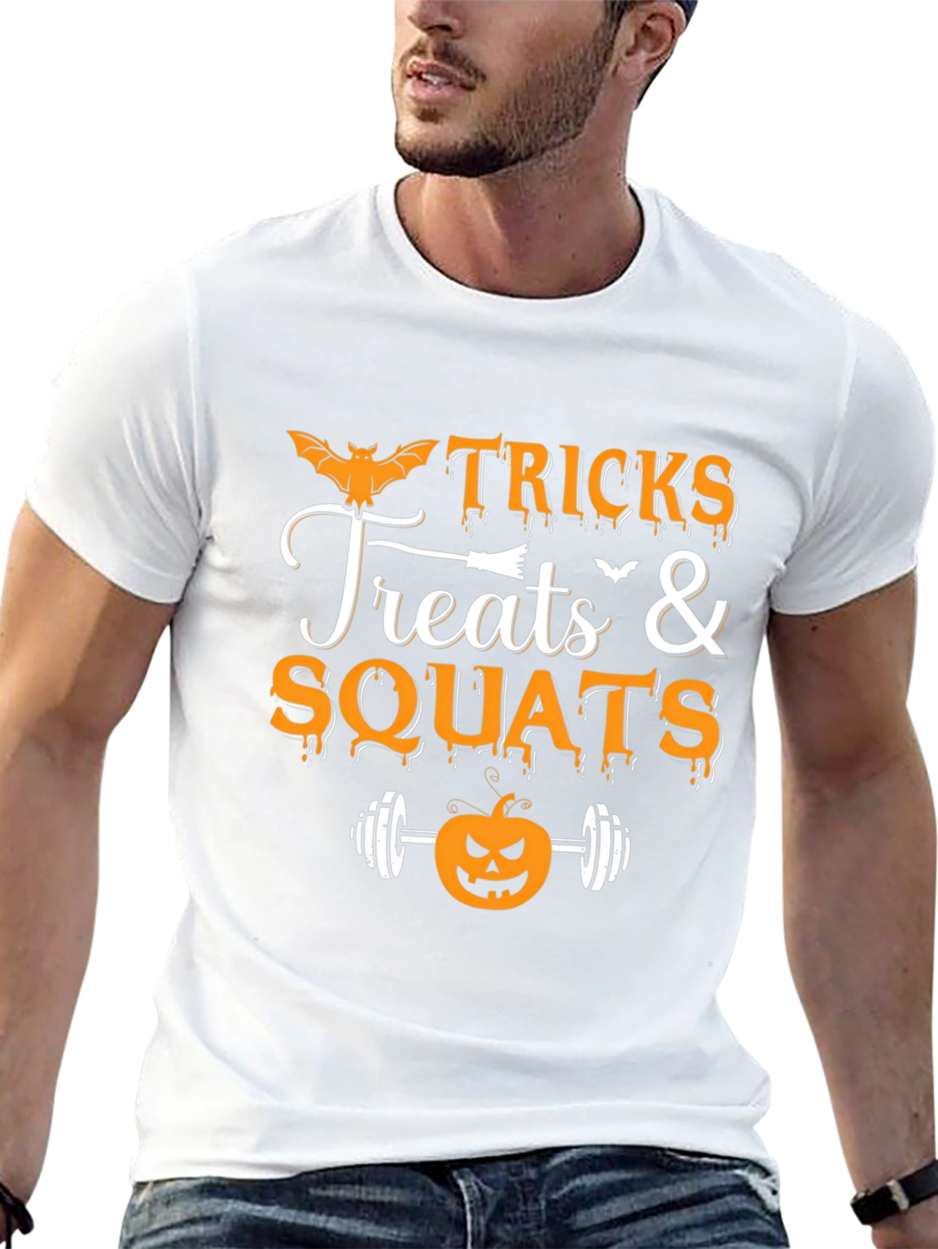 Tricks Treats & Squats Halloween Gym T-Shirt