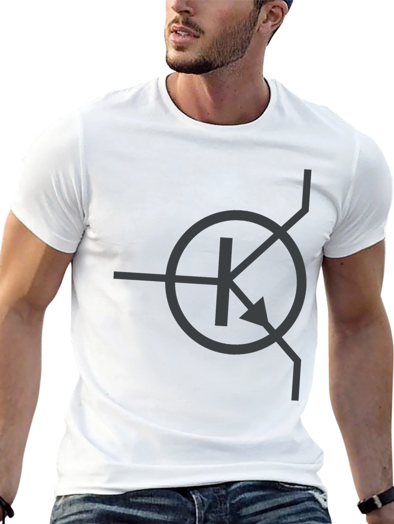 Electronics Geek Transistor Symbol T-Shirt - Black