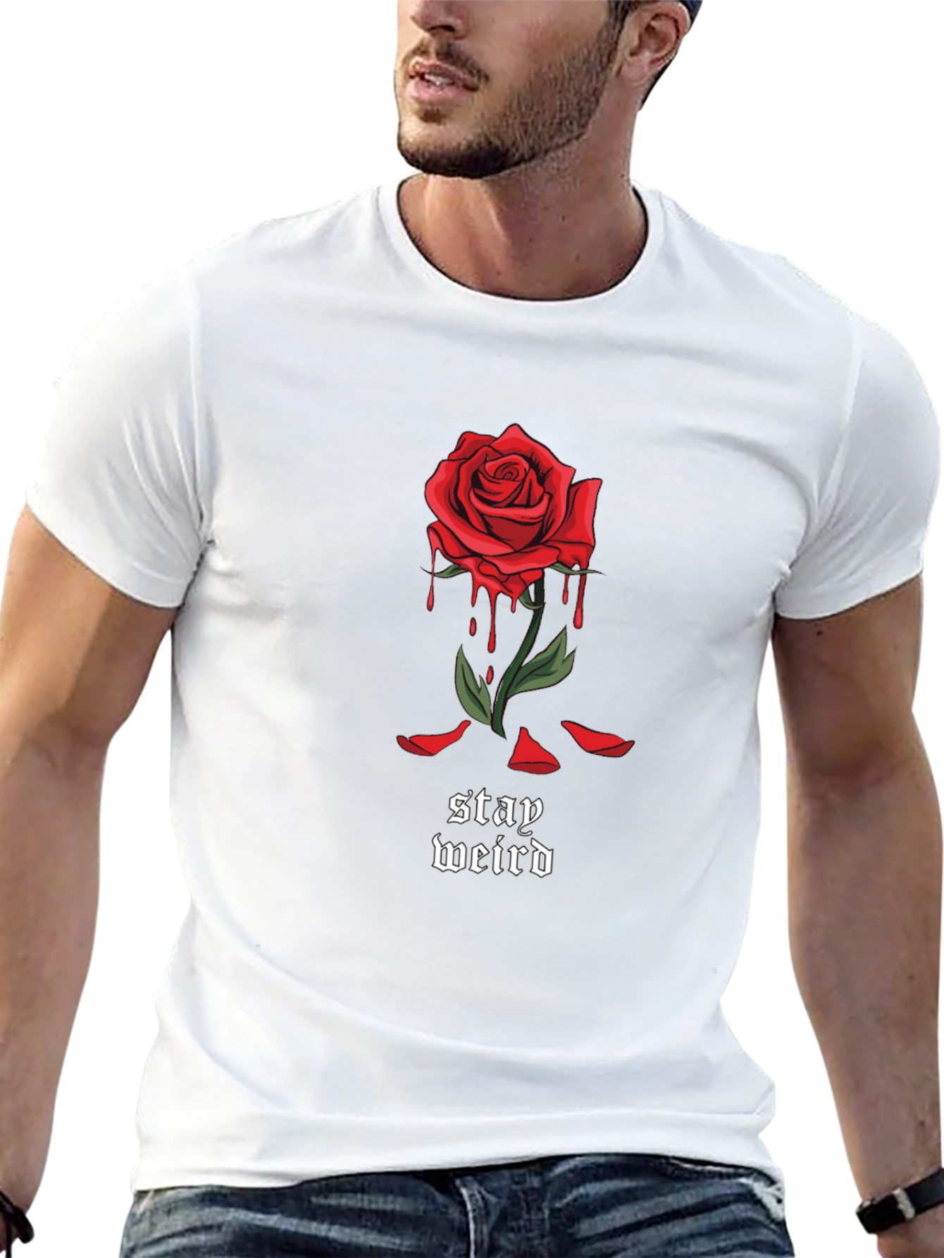 Stay Weird Rose Graphic Tee