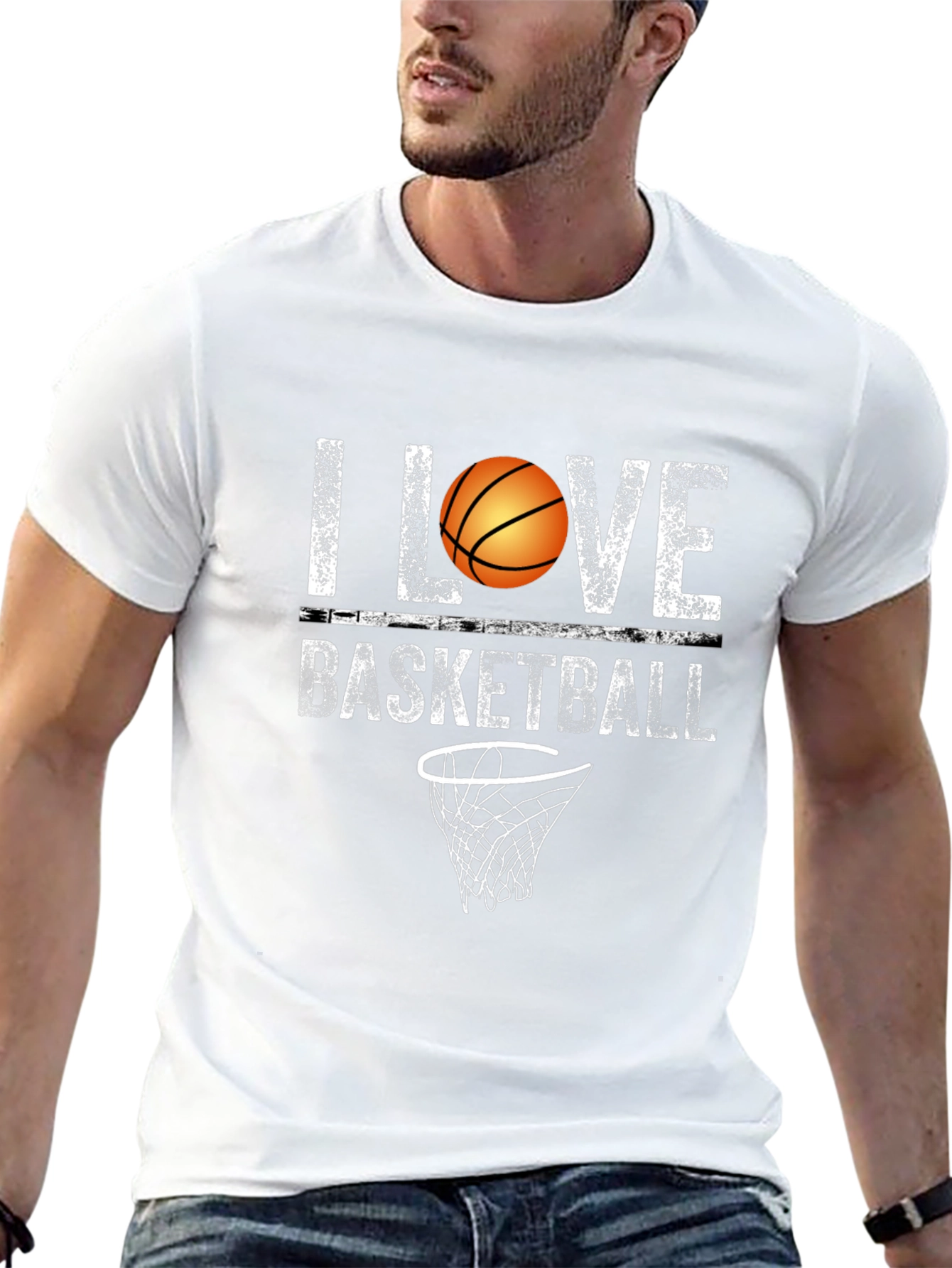 I Love Basketball Graphic Tee - Black