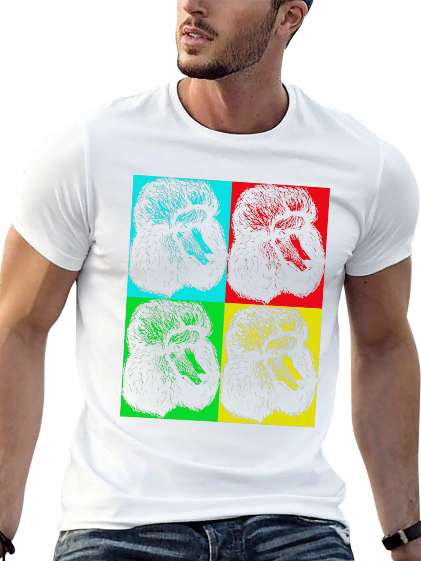Pop Art Poodle Graphic Black T-Shirt