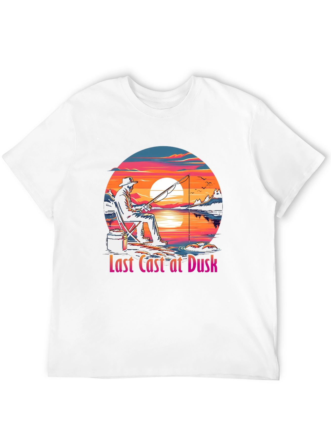 Last Cast at Dusk Fishing T-Shirt