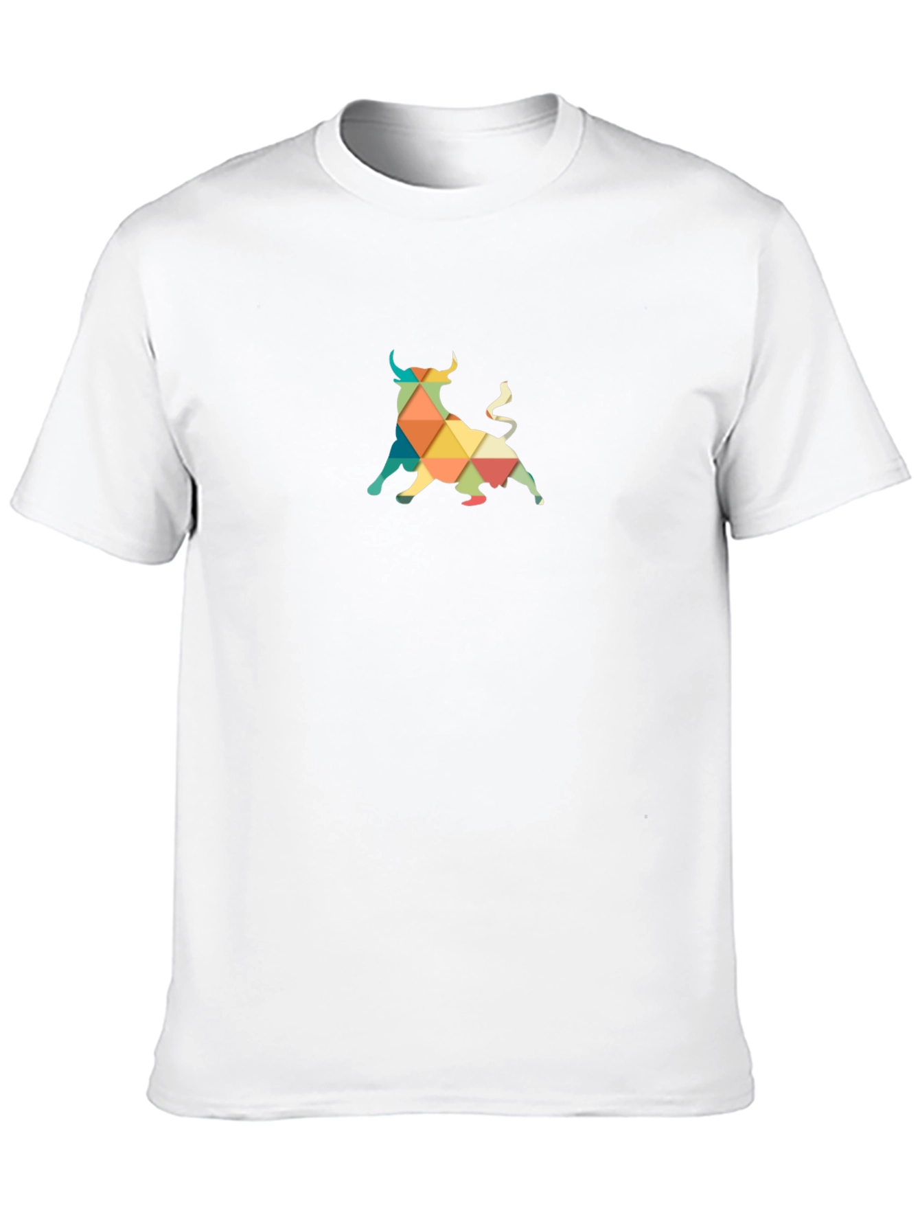 Geometric Bull Graphic Tee - Black