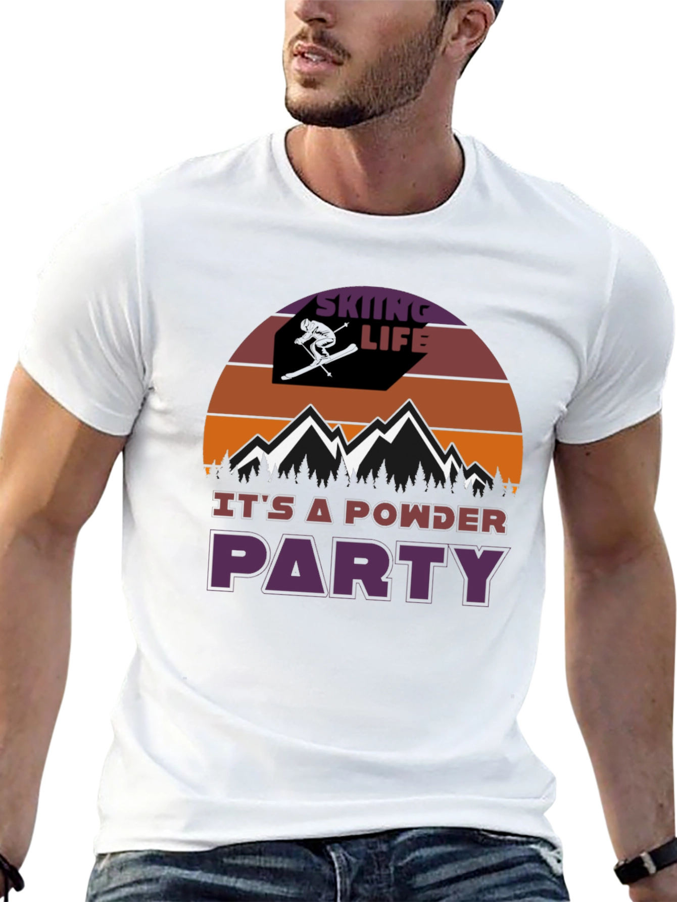 Skiing Life Powder Party Graphic Tee