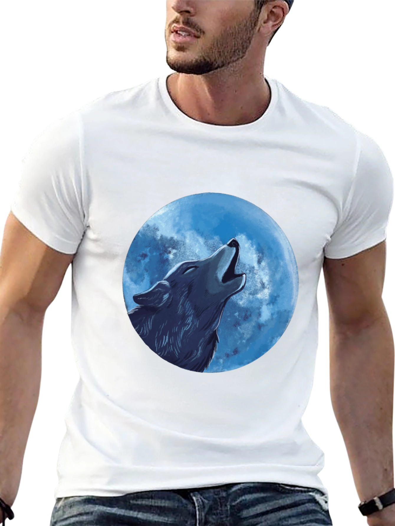 Wolf Moon Graphic Tee - Mens Black T-Shirt