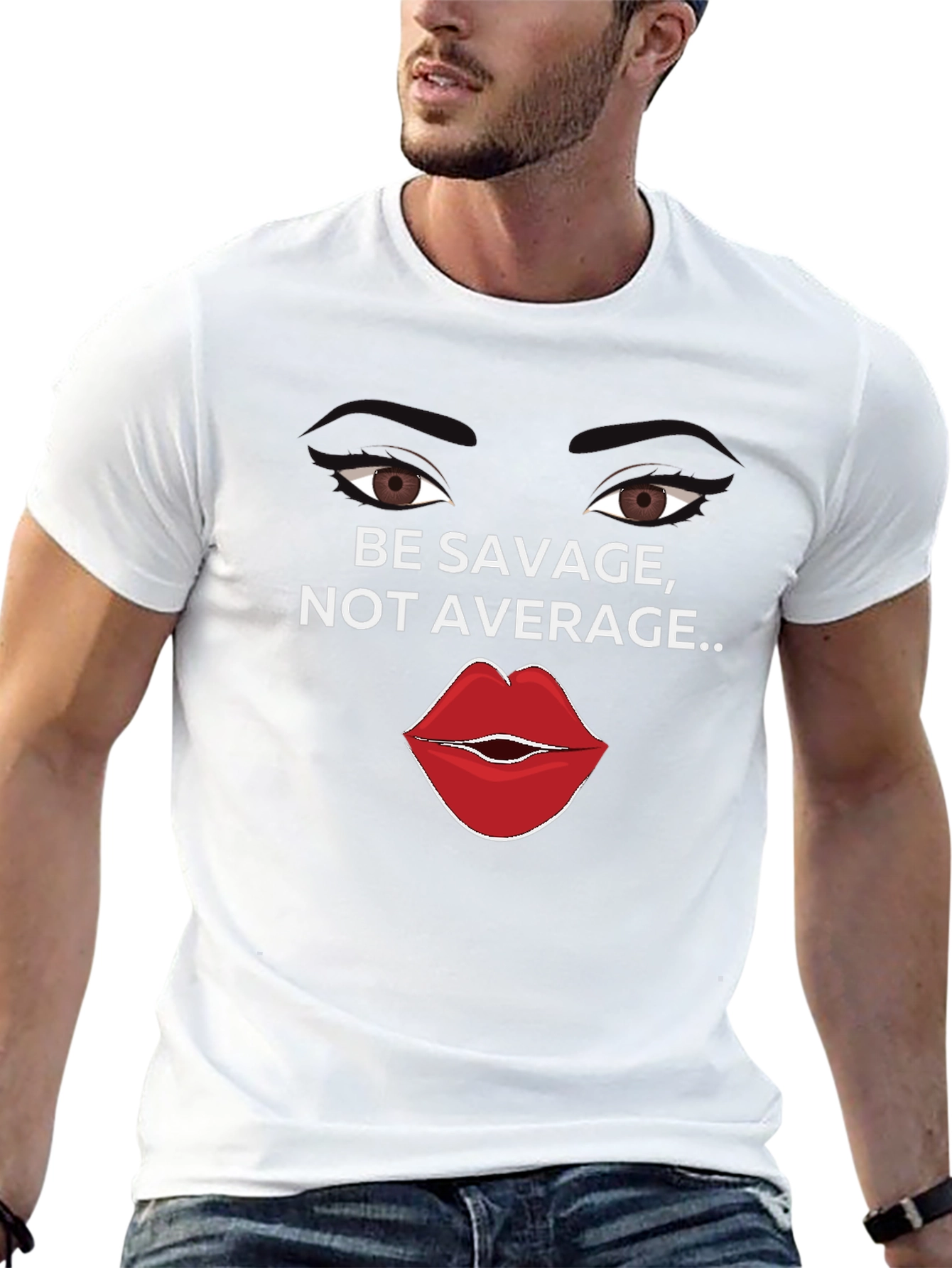 Be Savage Not Average Black Graphic Tee