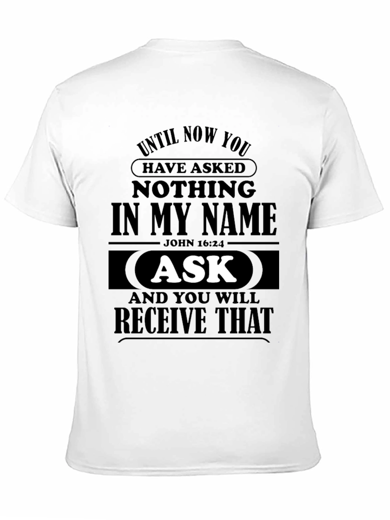 Ask & Receive Mens Black Graphic Tee