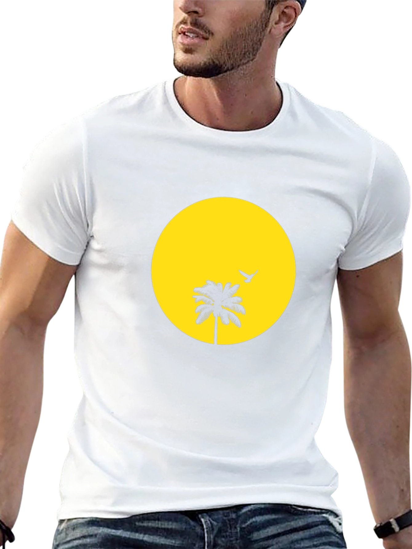 Tropical Sunset Graphic Tee - Black