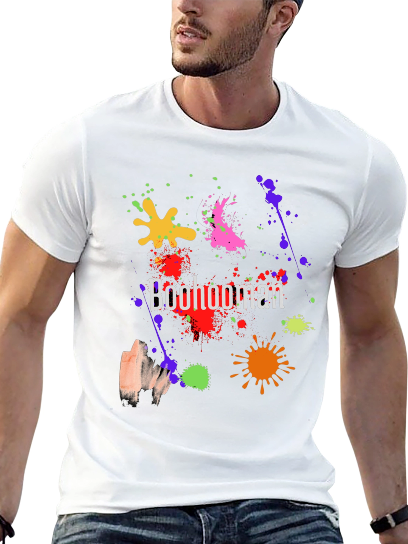 Boohooman Splatter Graphic Print T-Shirt