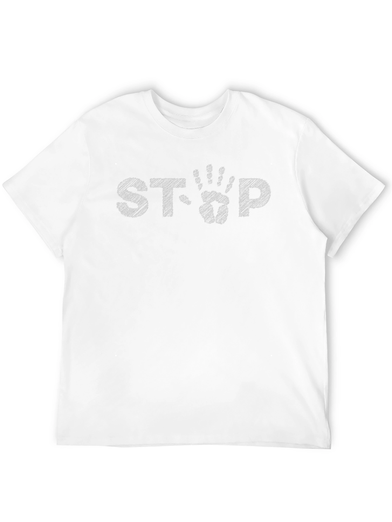 Black Graphic Tee - Stop Hand Print