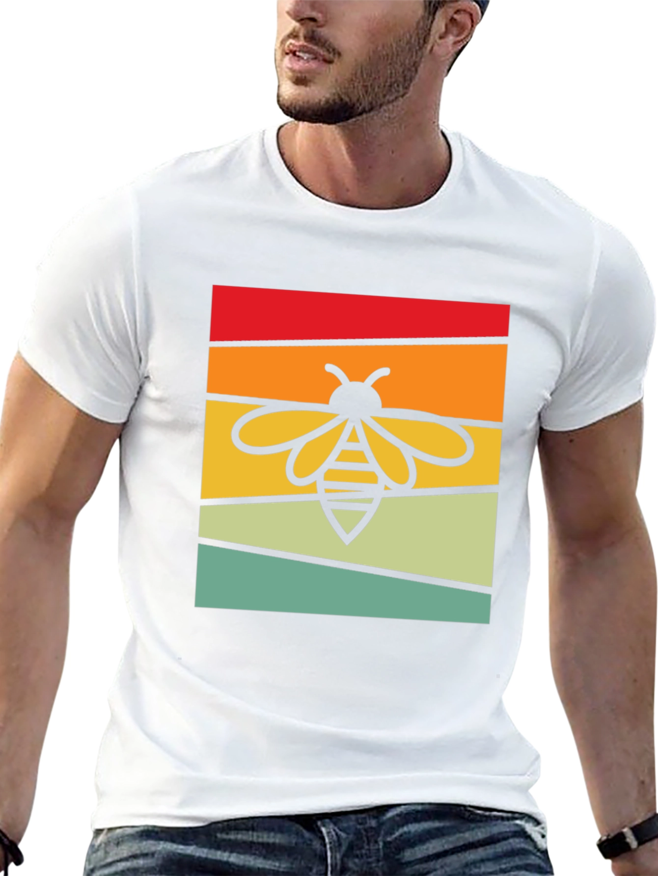 Retro Bee Graphic Tee - Black