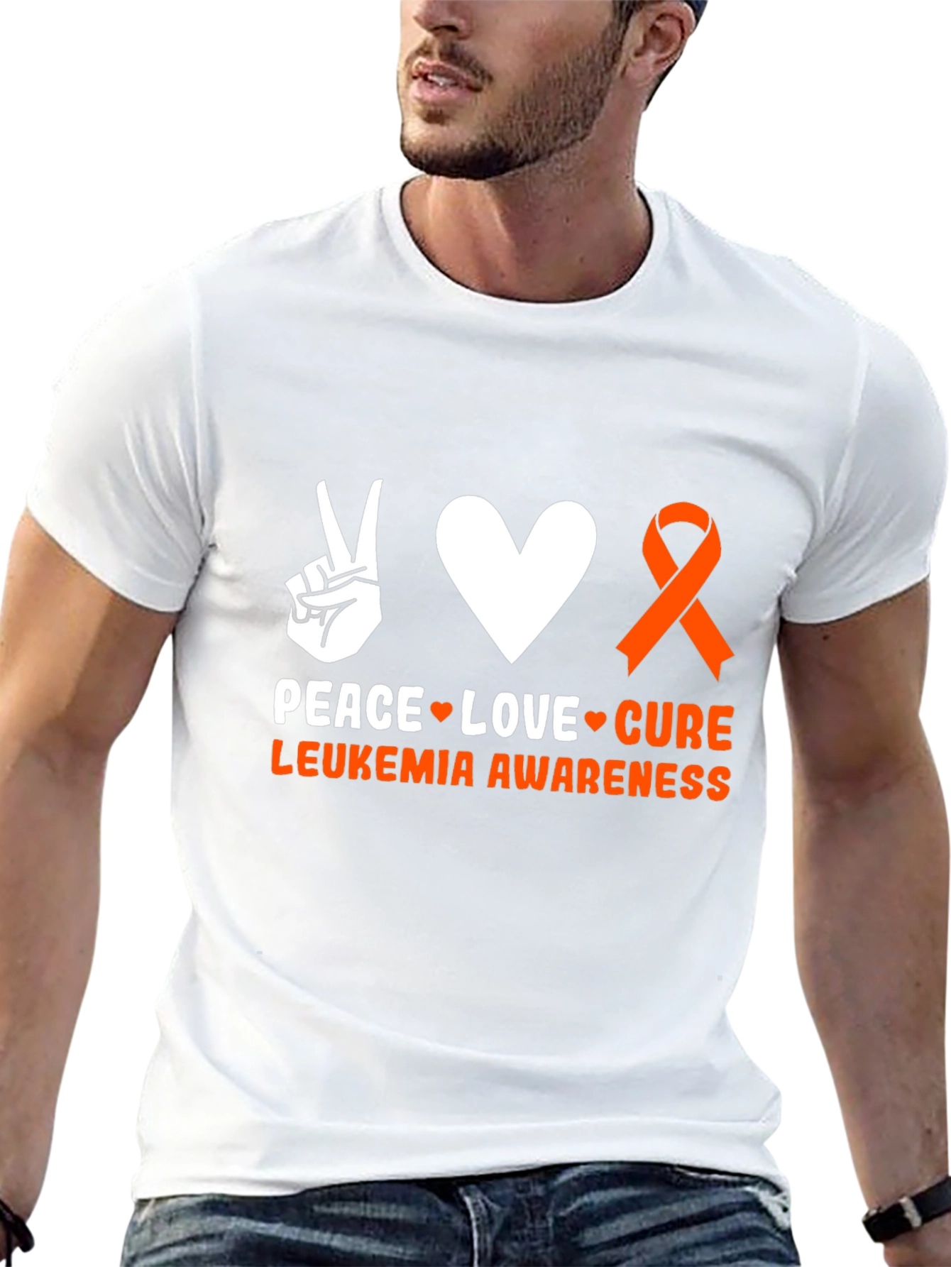 Peace Love Cure Leukemia Awareness T-Shirt