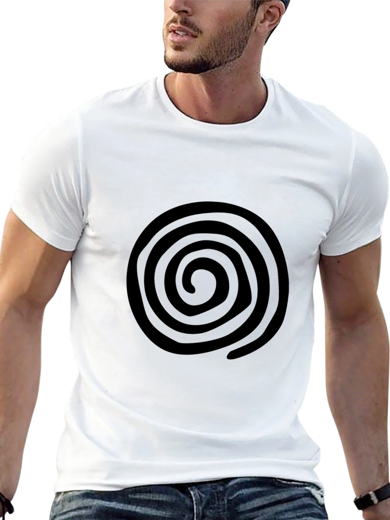 Spiral Graphic Black T-Shirt - Casual Comfort