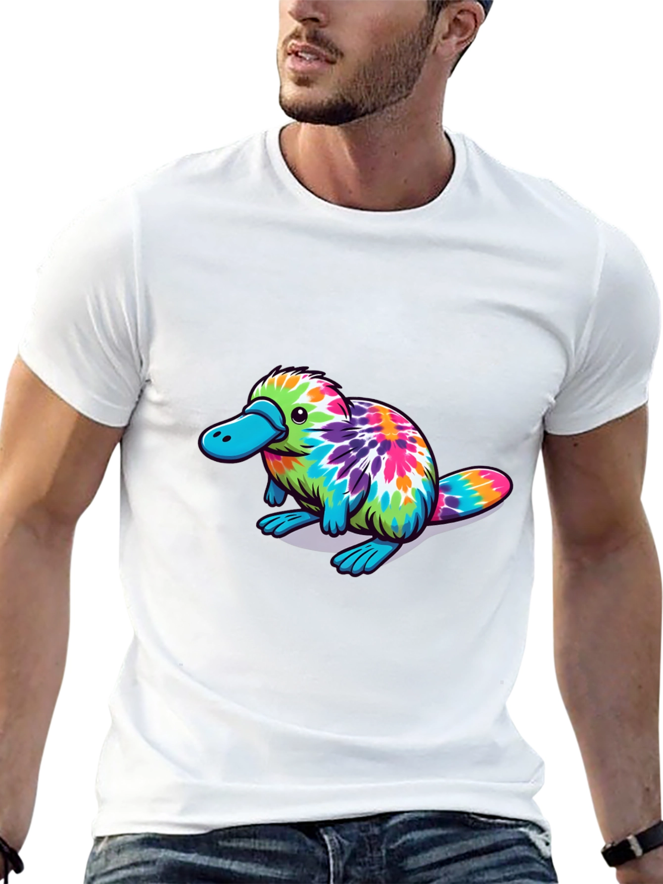 Tie Dye Platypus Graphic T-Shirt