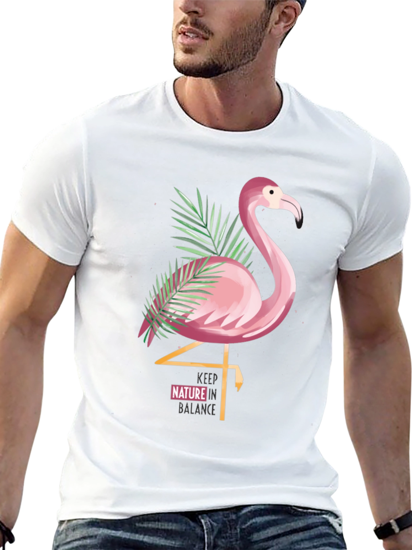 Flamingo Graphic Tee: Keep Nature In Balance