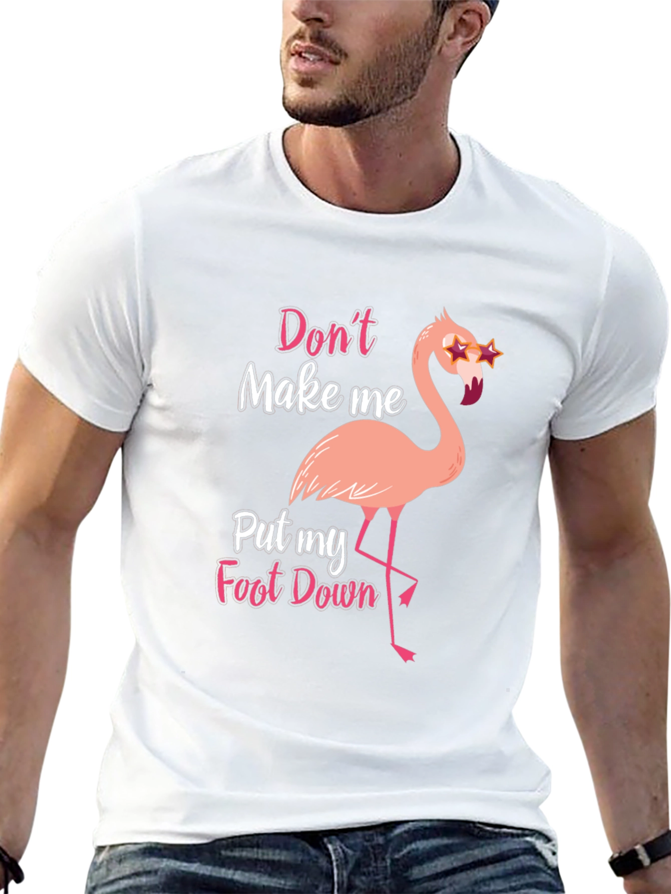 Dont Make Me Put My Foot Down Flamingo T-Shirt