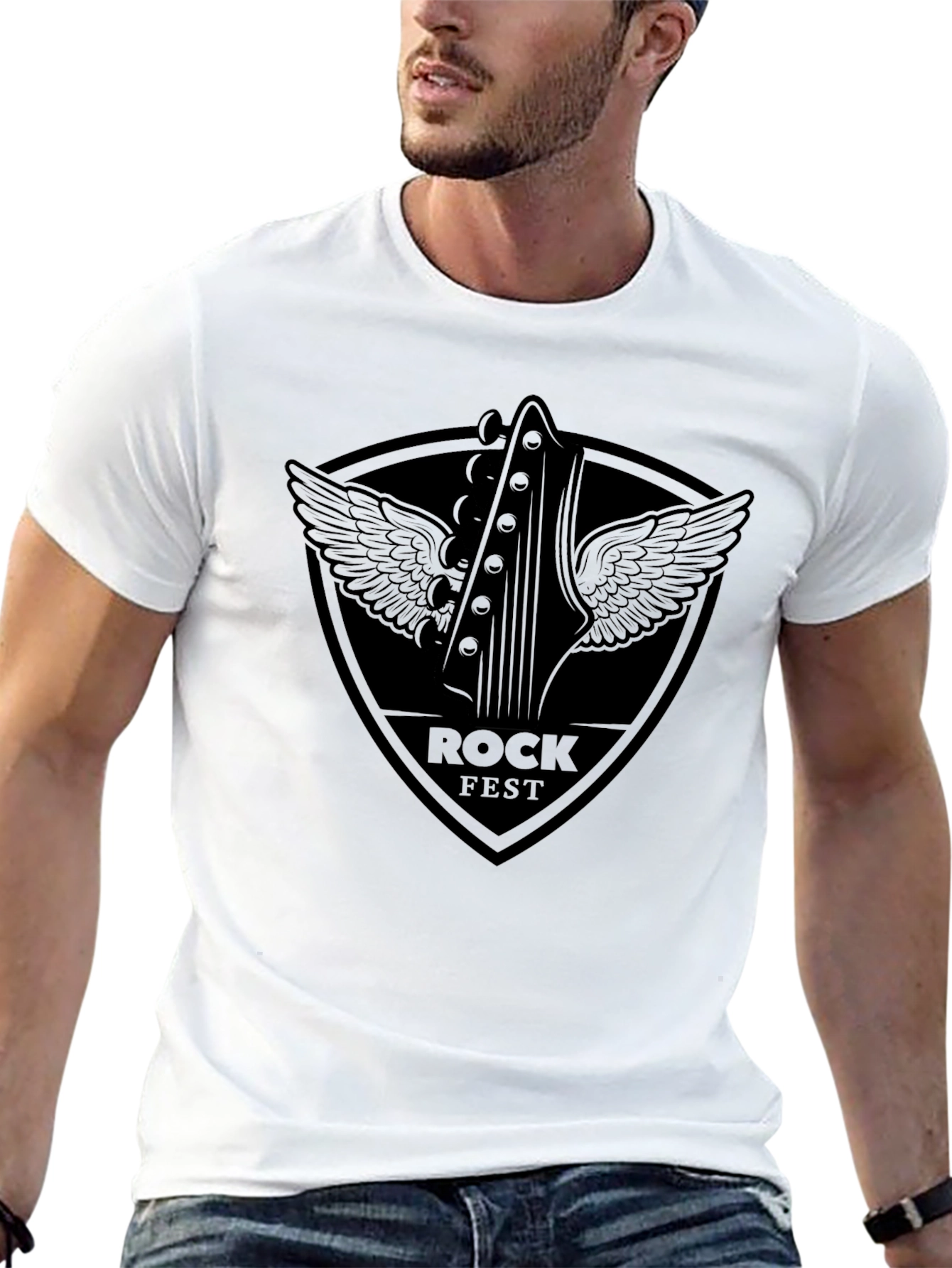 Rock Fest Graphic Tee - Black Cotton Blend Shirt