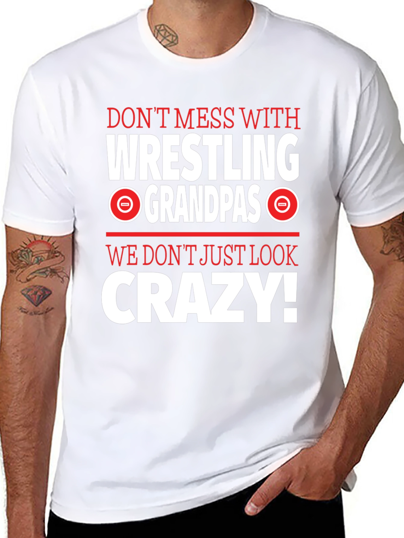 Wrestling Grandpas Graphic Tee - Dont Mess With Crazy!