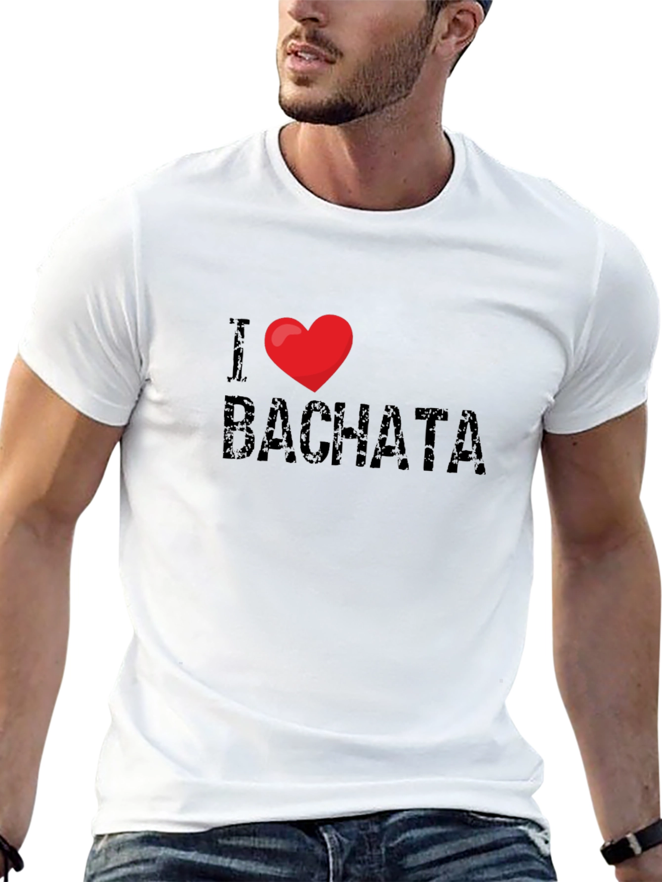 I Love Bachata Black Graphic T-Shirt