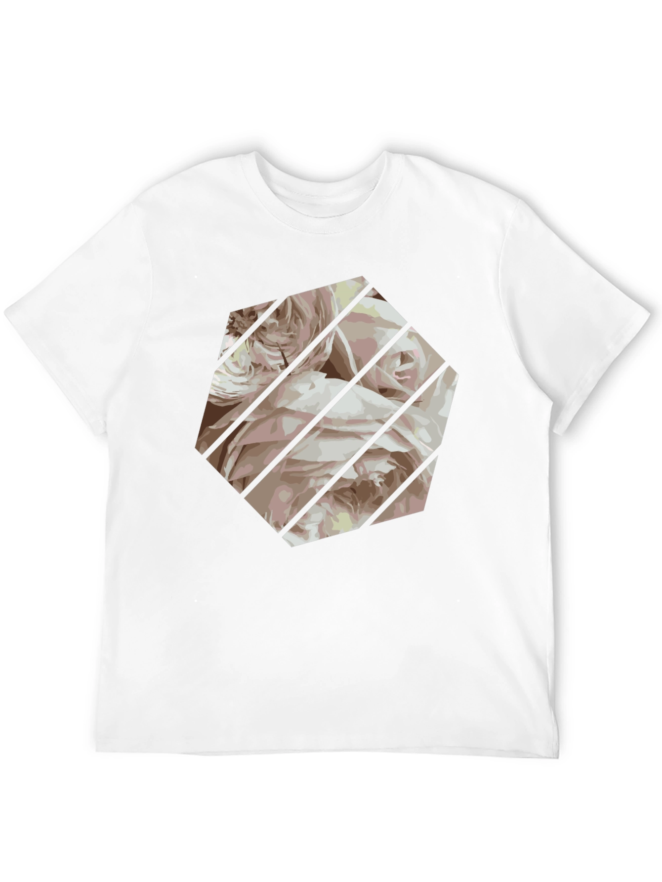 Floral Hexagon Black T-Shirt