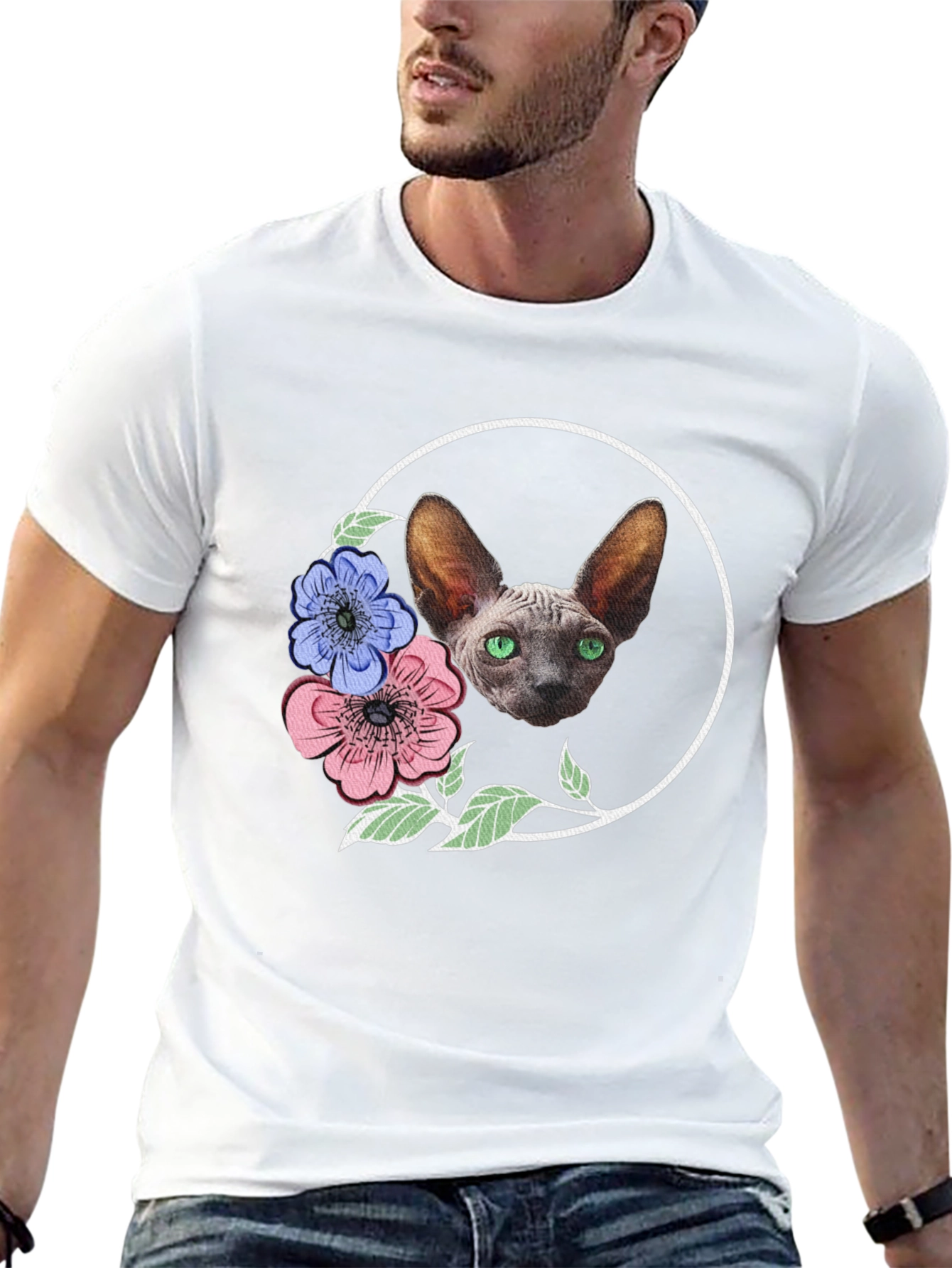 Sphynx Cat Floral T-Shirt - Unique Design