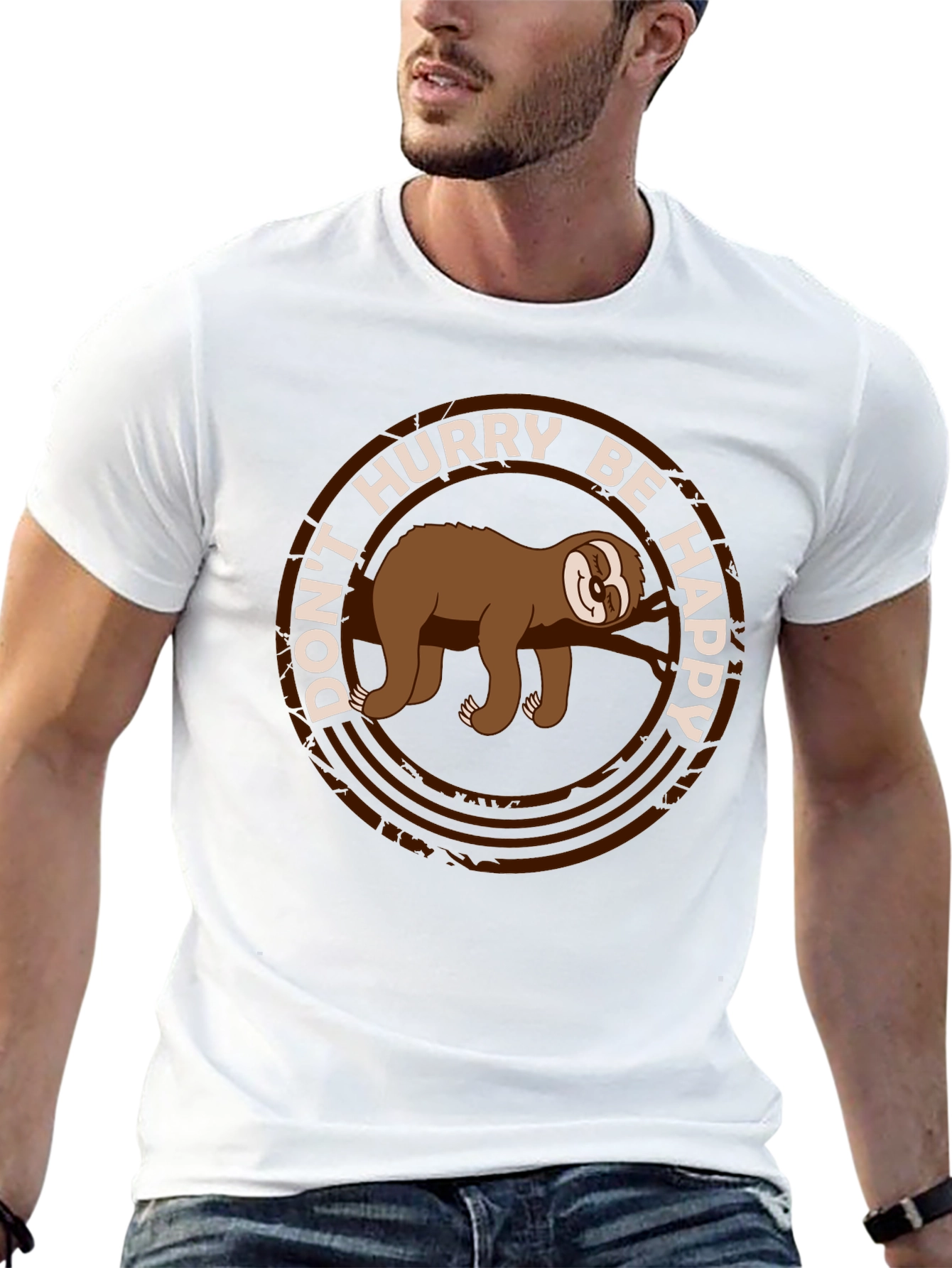 Dont Hurry Be Happy Sloth Tee