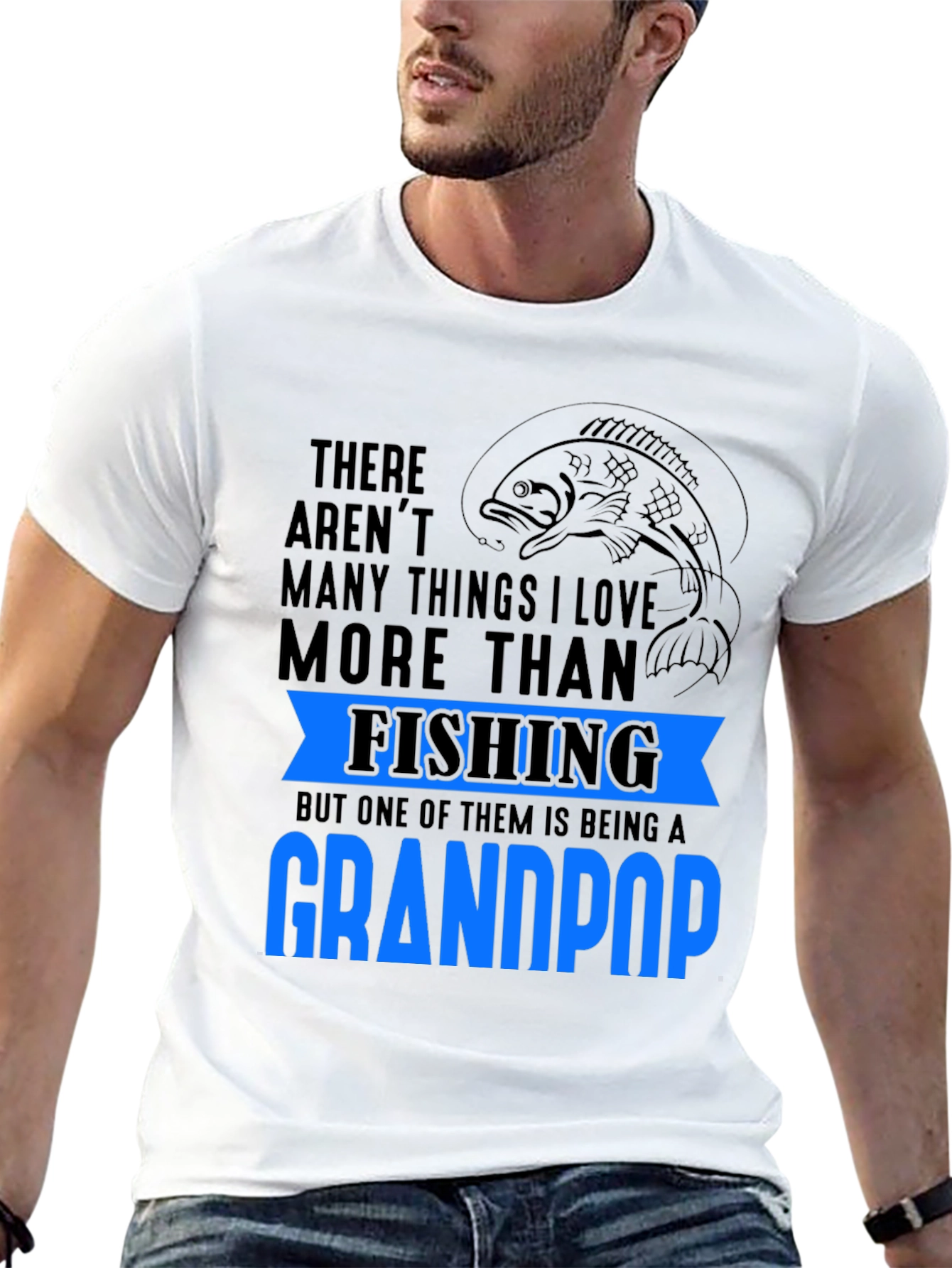 Fishing Grandpop T-Shirt: Love for Fishing & Grandkids
