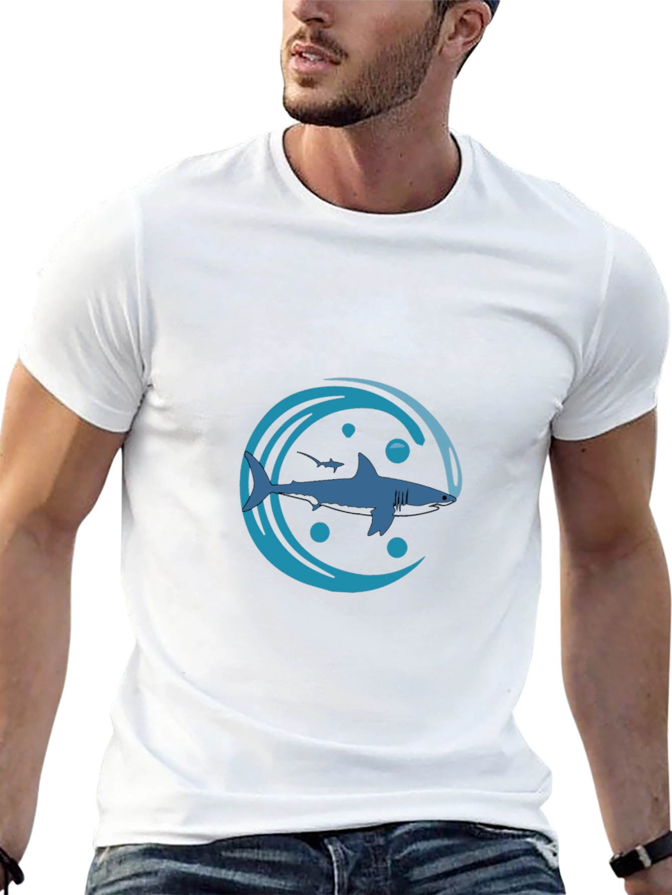Shark Circle Graphic T-Shirt