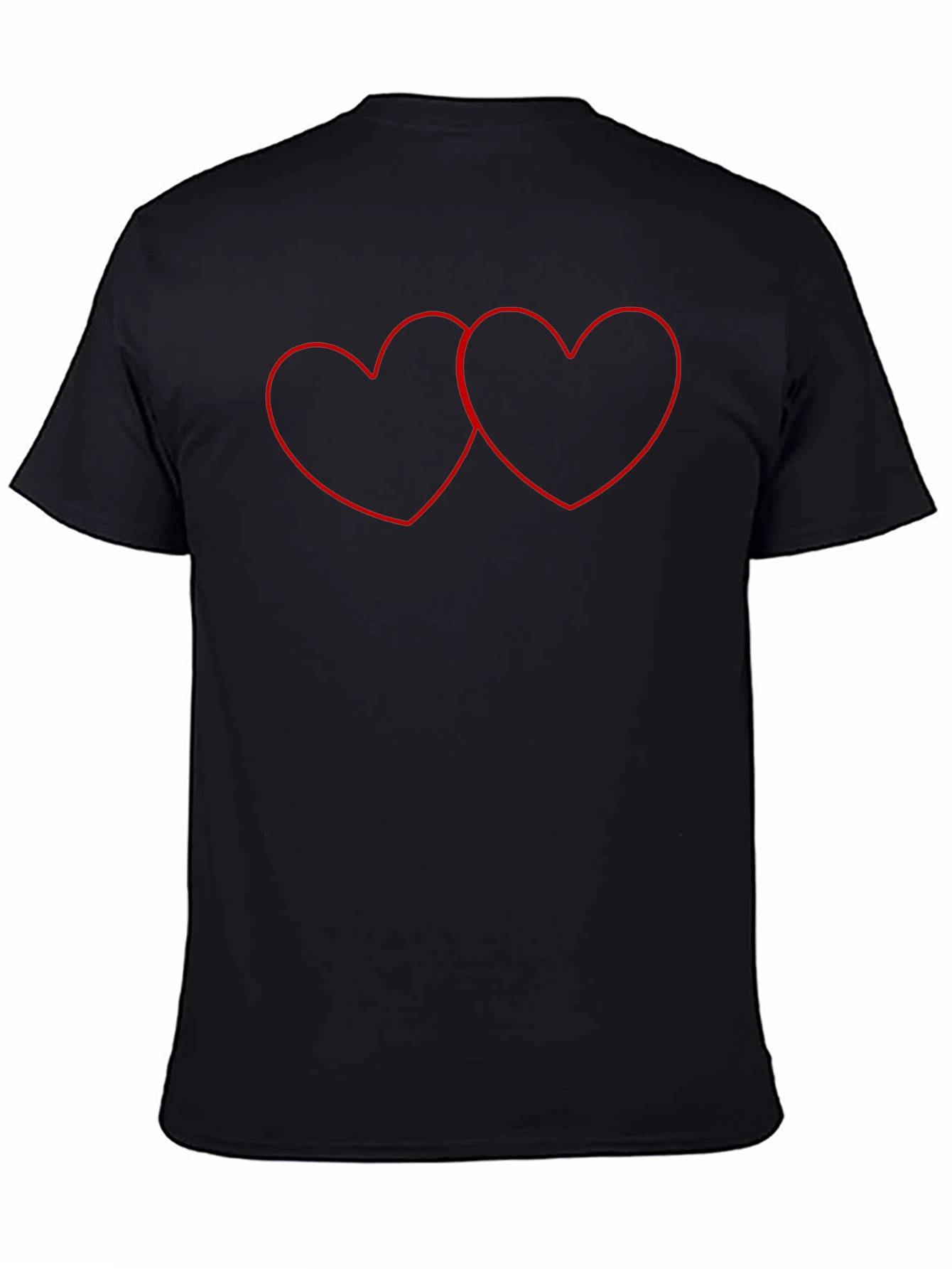 Heart to Heart Black Graphic T-Shirt